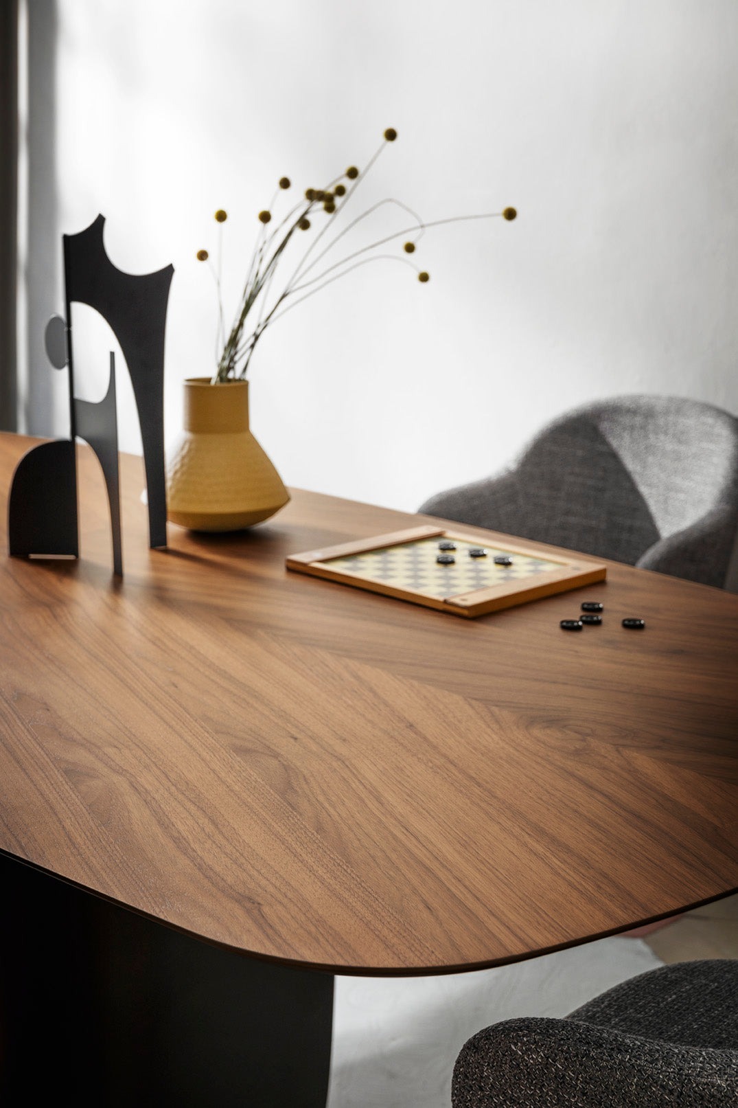 Twins Metal/Veneer Oval Dining Table