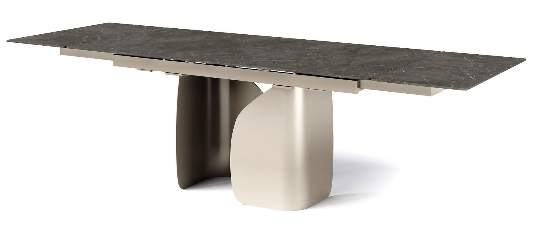 Twins Metal/Ceramic Rectangular Extendable Dining Table