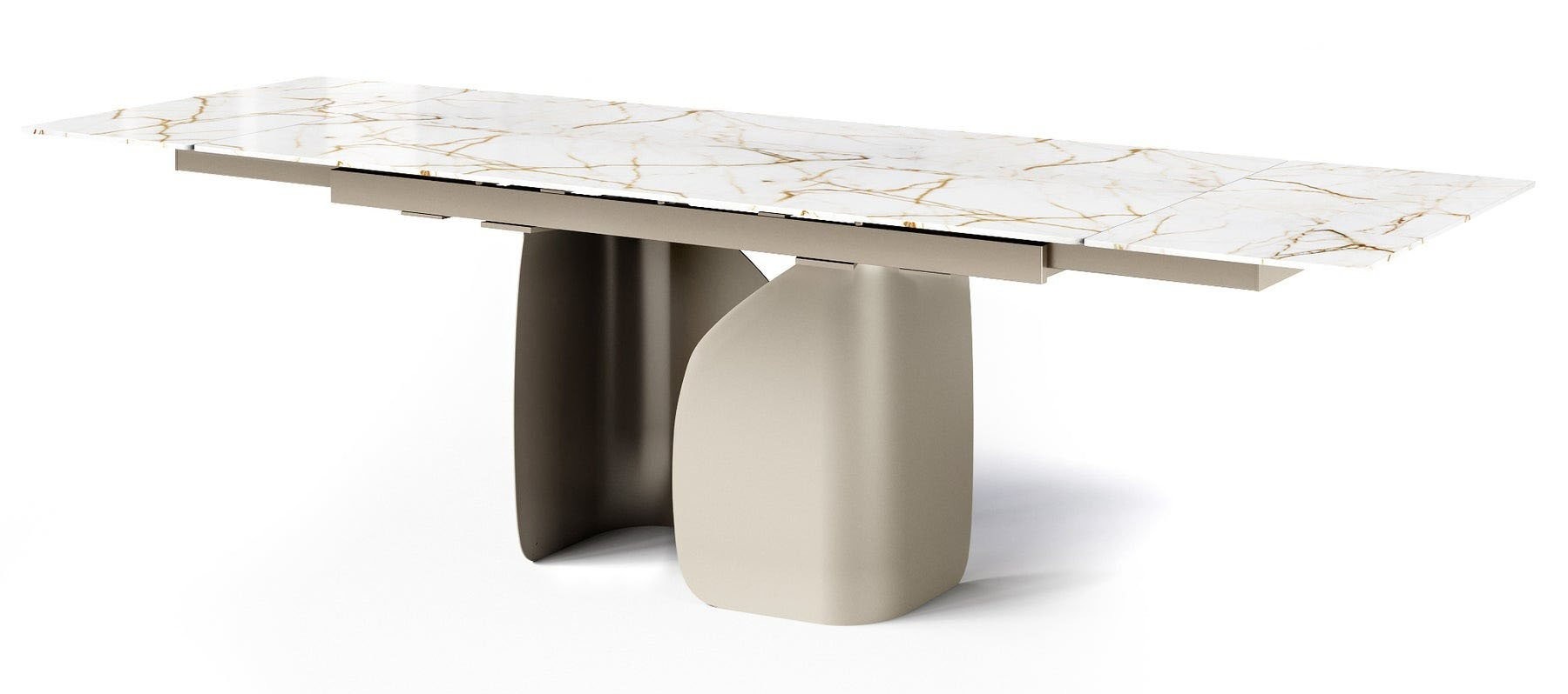 Twins Metal/Ceramic Rectangular Extendable Dining Table