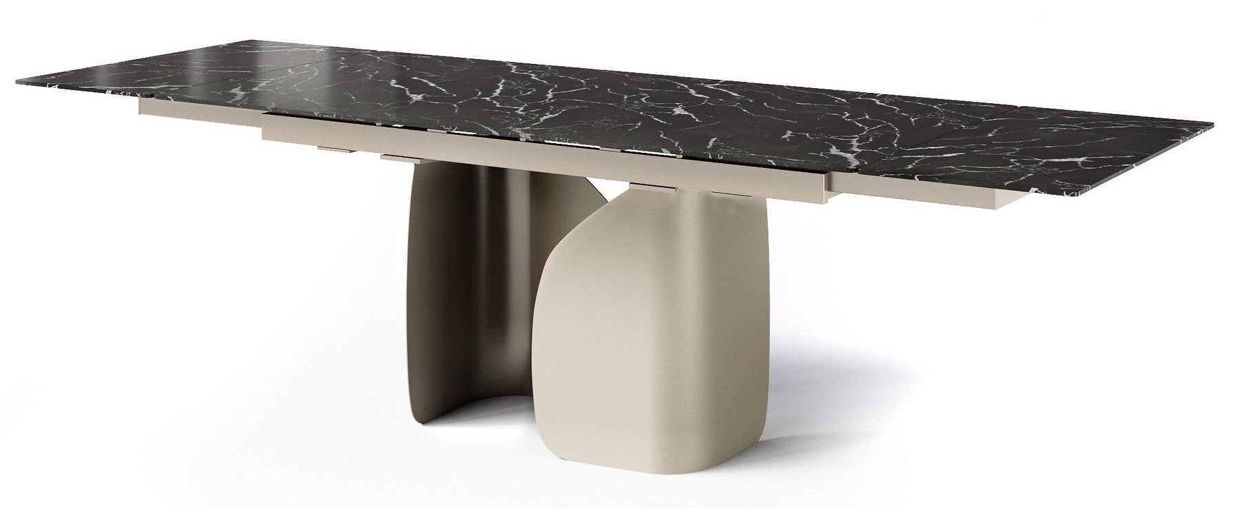 Twins Metal/Ceramic Rectangular Extendable Dining Table