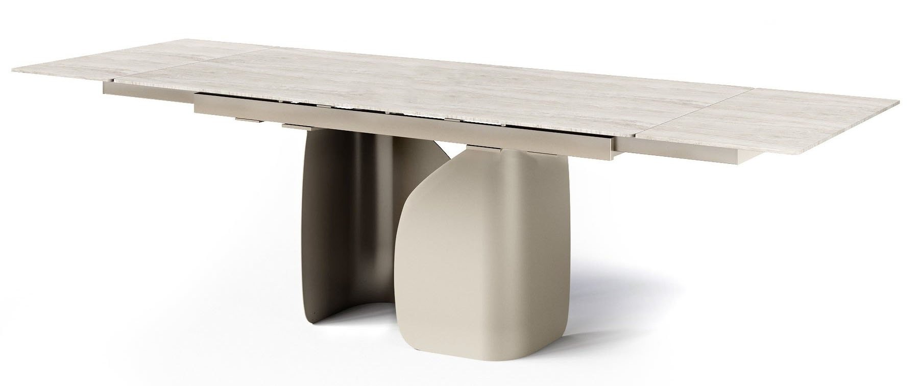 Twins Metal/Ceramic Rectangular Extendable Dining Table
