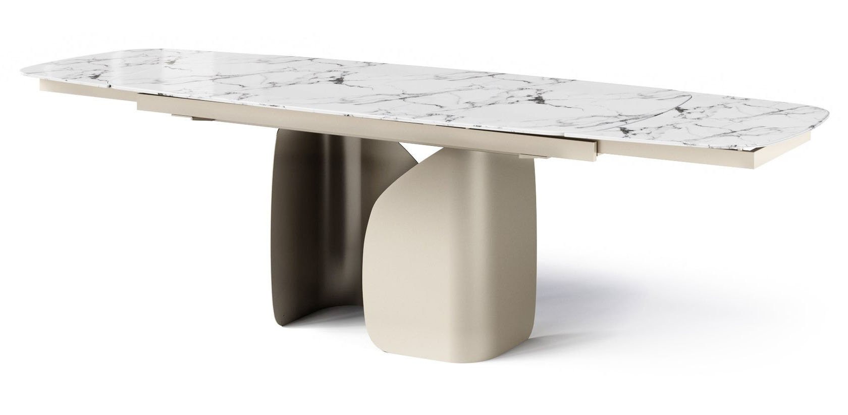 Twins Metal/Ceramic Rectangular Extendable Dining Table