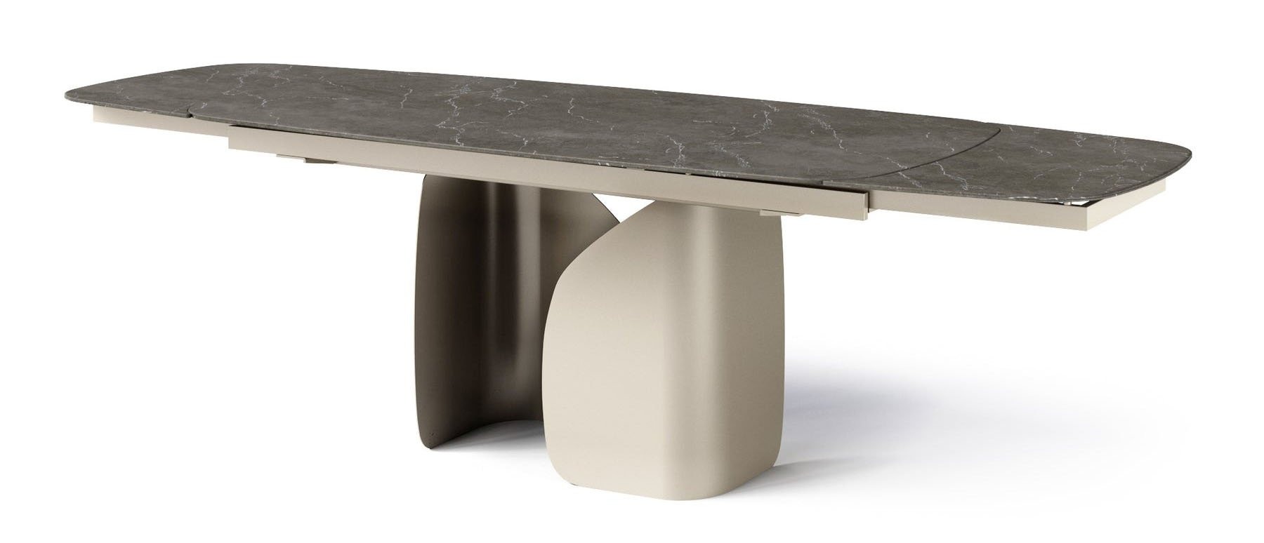 Twins Metal/Ceramic Rectangular Extendable Dining Table