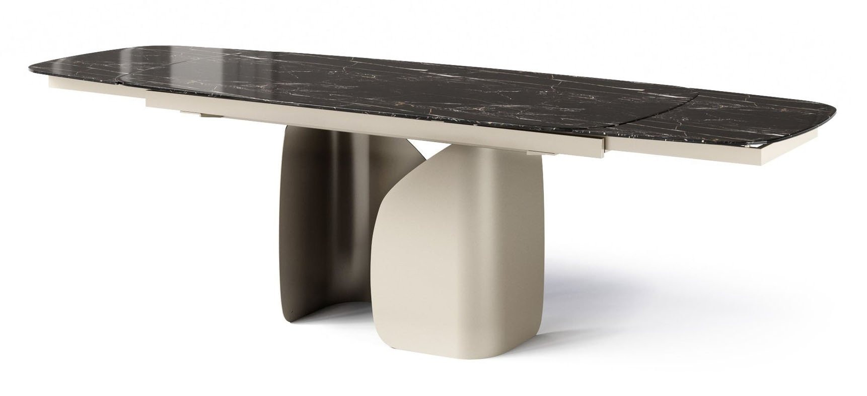 Twins Metal/Ceramic Rectangular Extendable Dining Table
