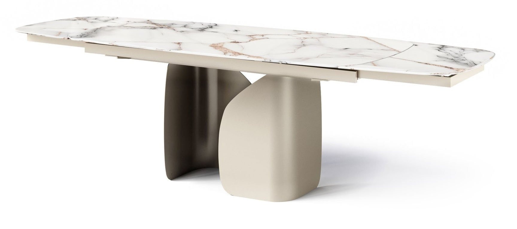 Twins Metal/Ceramic Rectangular Extendable Dining Table