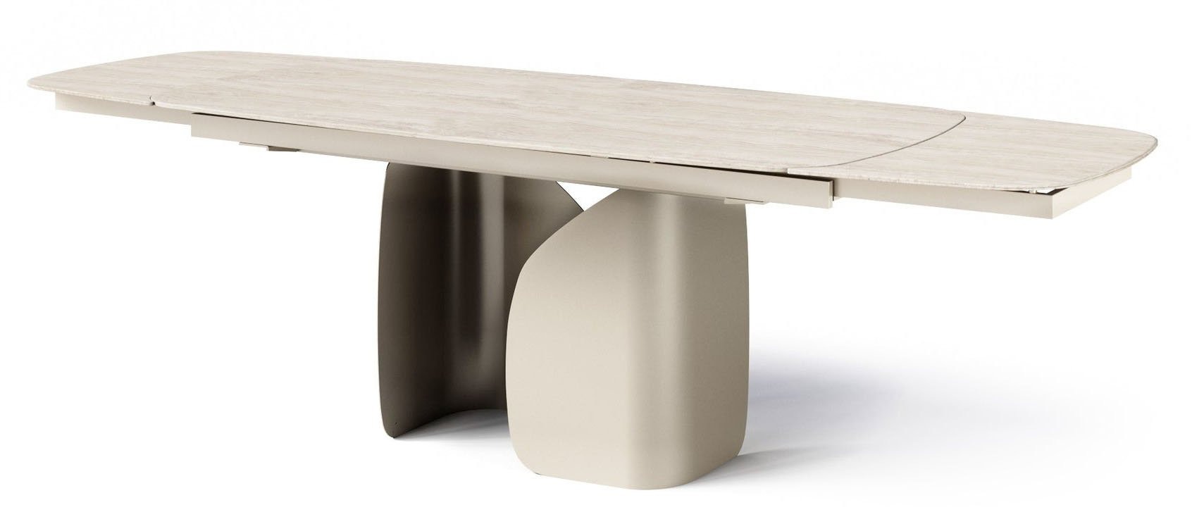 Twins Metal/Ceramic Rectangular Extendable Dining Table