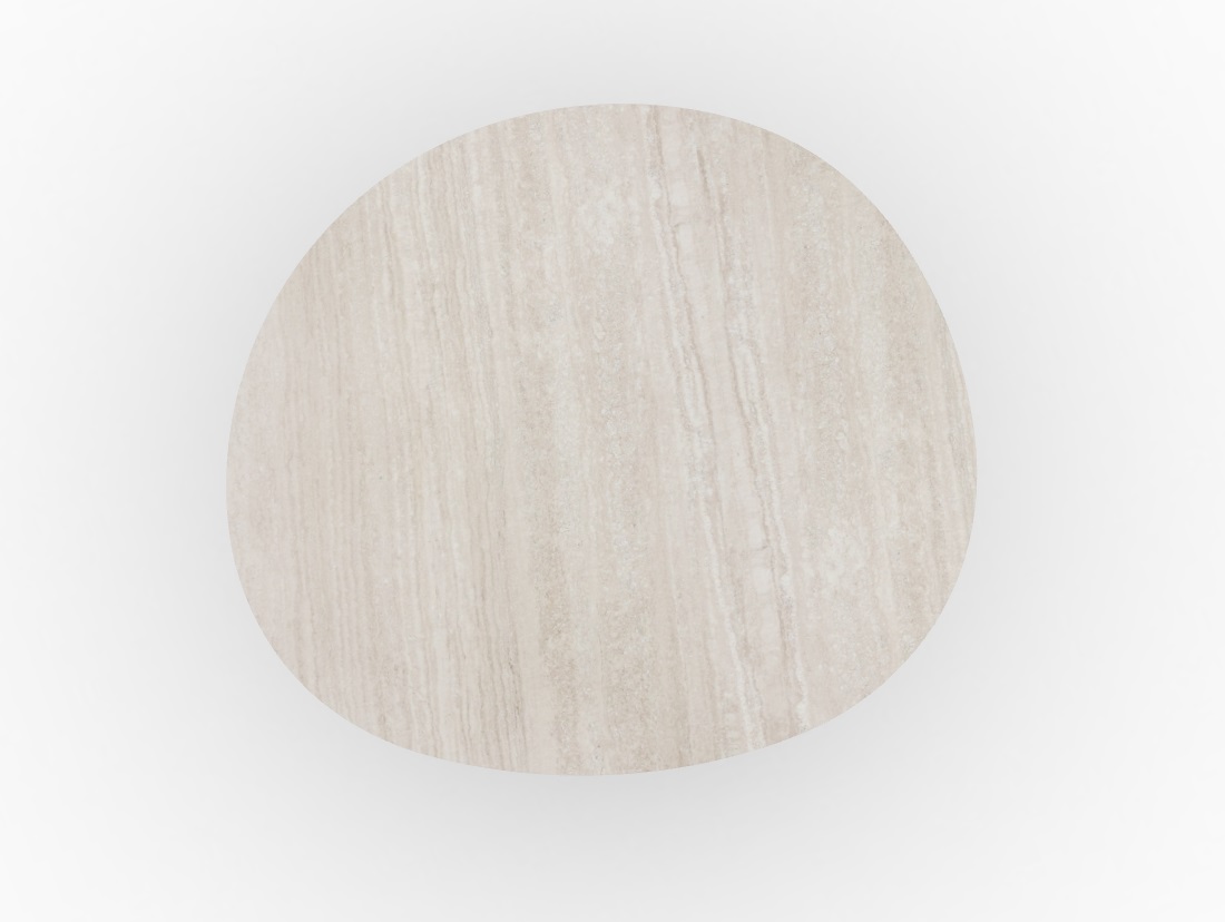 Mushroom Laminated Ceramic-Glass/Wood Pedestal End Table