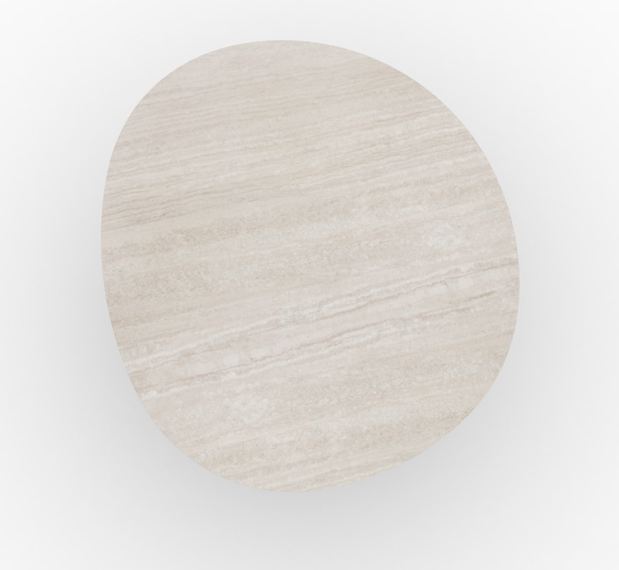 Mushroom Laminated Ceramic-Glass/Wood Pedestal End Table