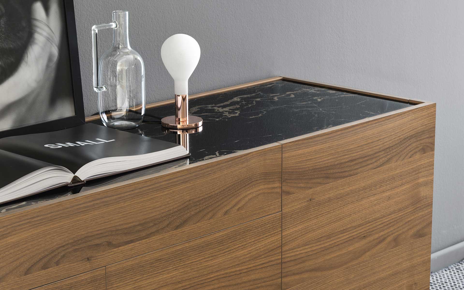 Horizon Ceramic/Wood/Metal Customizable Sideboard w/4 Doors & Drawer & Metal Feet