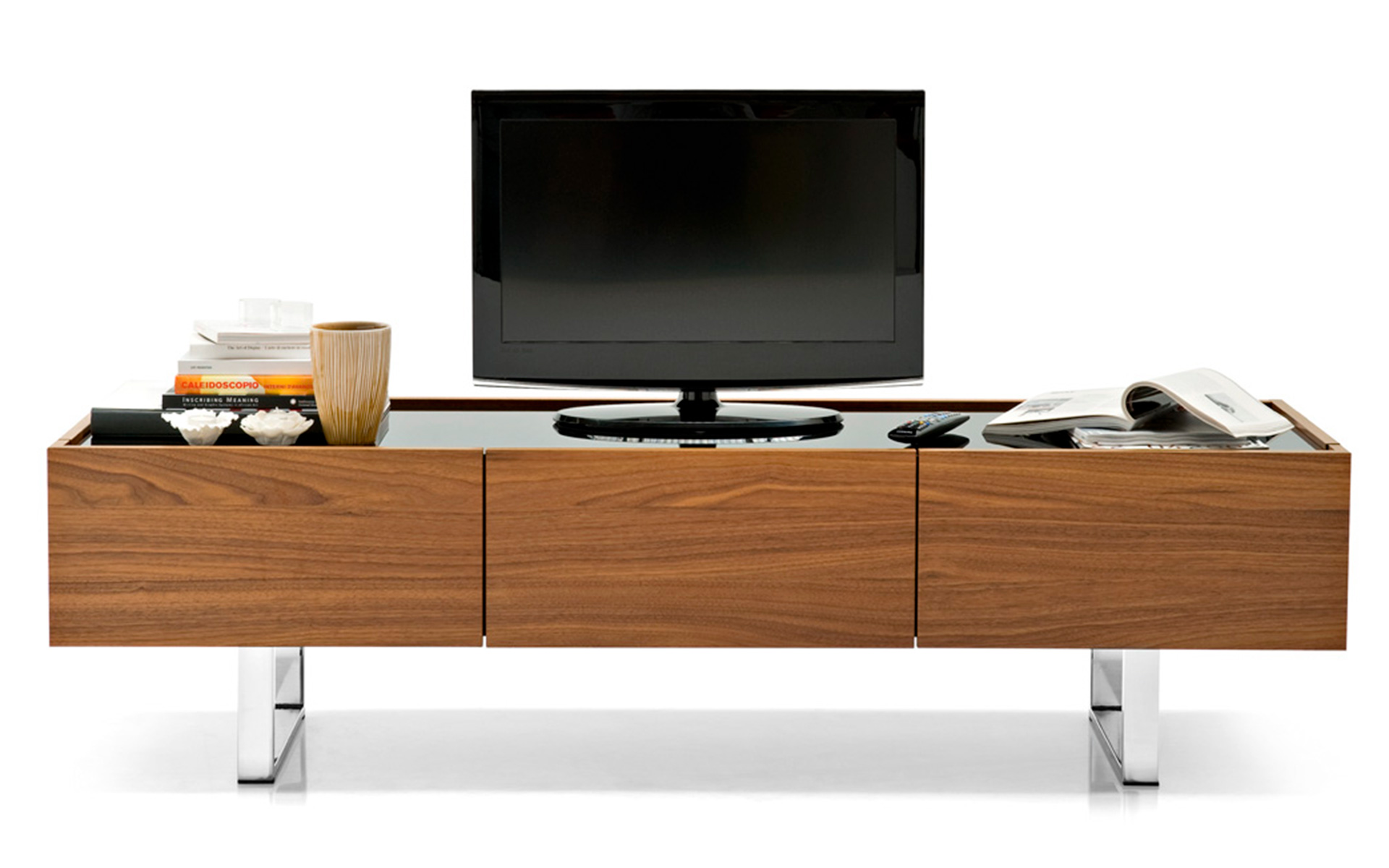 Horizon Ceramic/Wood/Metal Customizable TV Stand w/Door & 2 Drawer & Metal Base