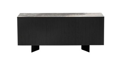 Universal Ceramic/Wood/Glass Customizable Sideboard w/3 Doors & Metal Base