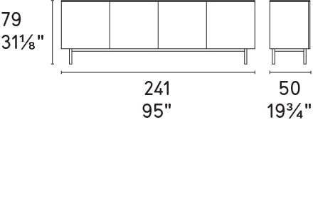 Universal Ceramic/Wood/Glass Customizable Sideboard w/4 Doors & Metal Base