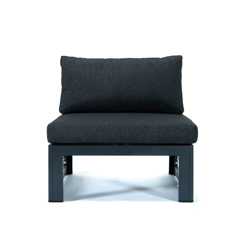 Maykoosh French Fabulous 9-Piece Patio Sectional with Coffee Table Black 