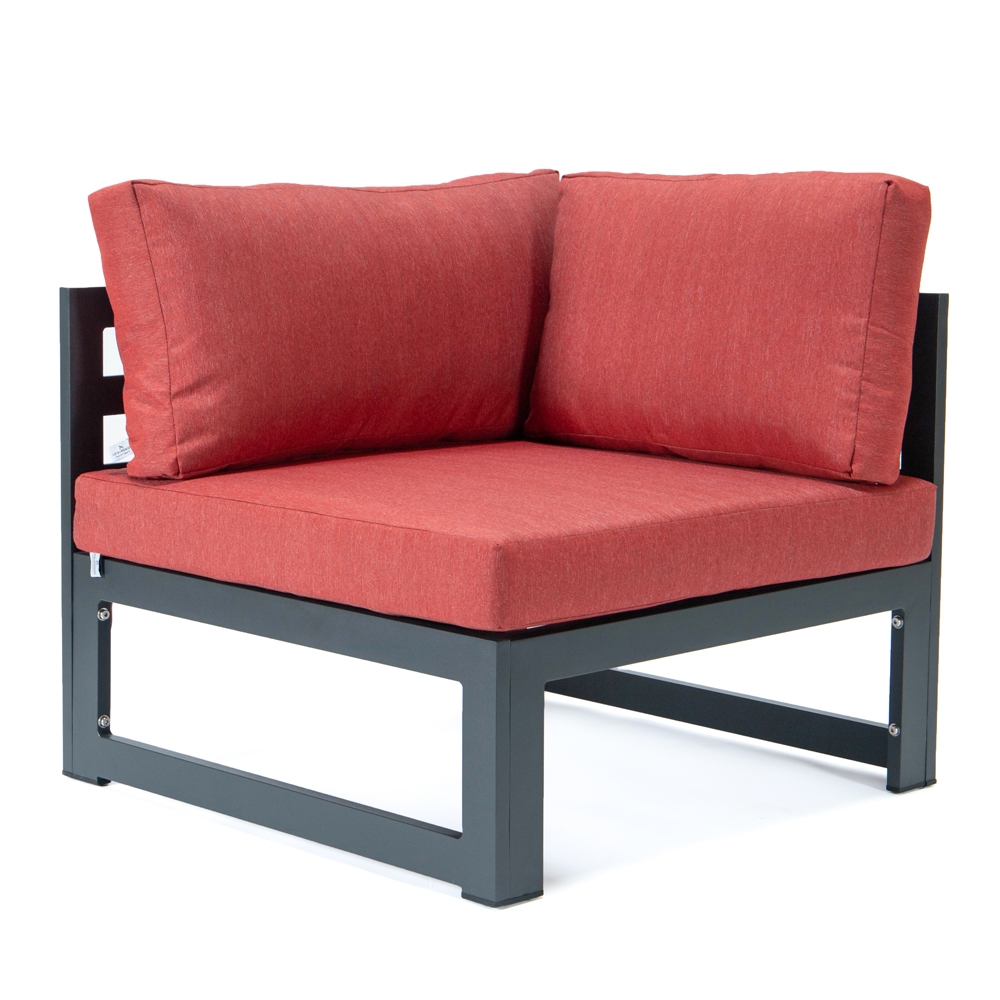 LeisureMod Chelsea Outdoor Patio Sectional Loveseat Sofa with Cushions