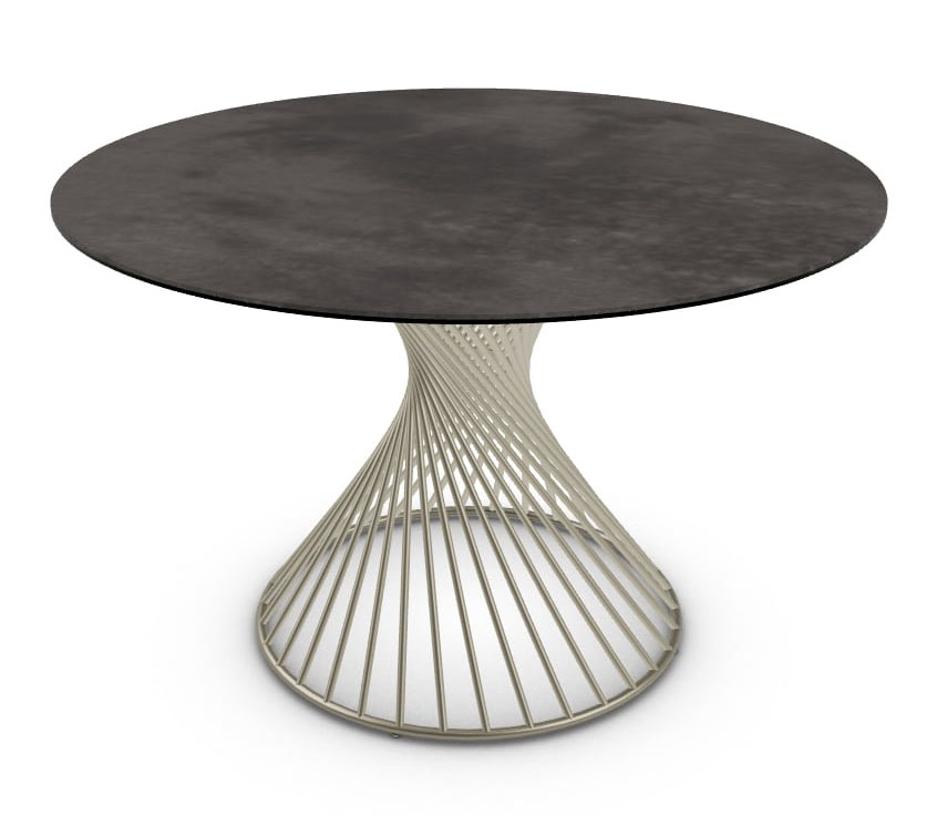 Vortex W47.2-inch Ceramic/Metal Customizable Round Dining Table