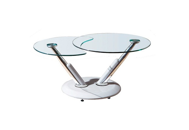 CT 313 Rotatable Round Glass Top Coffee Table