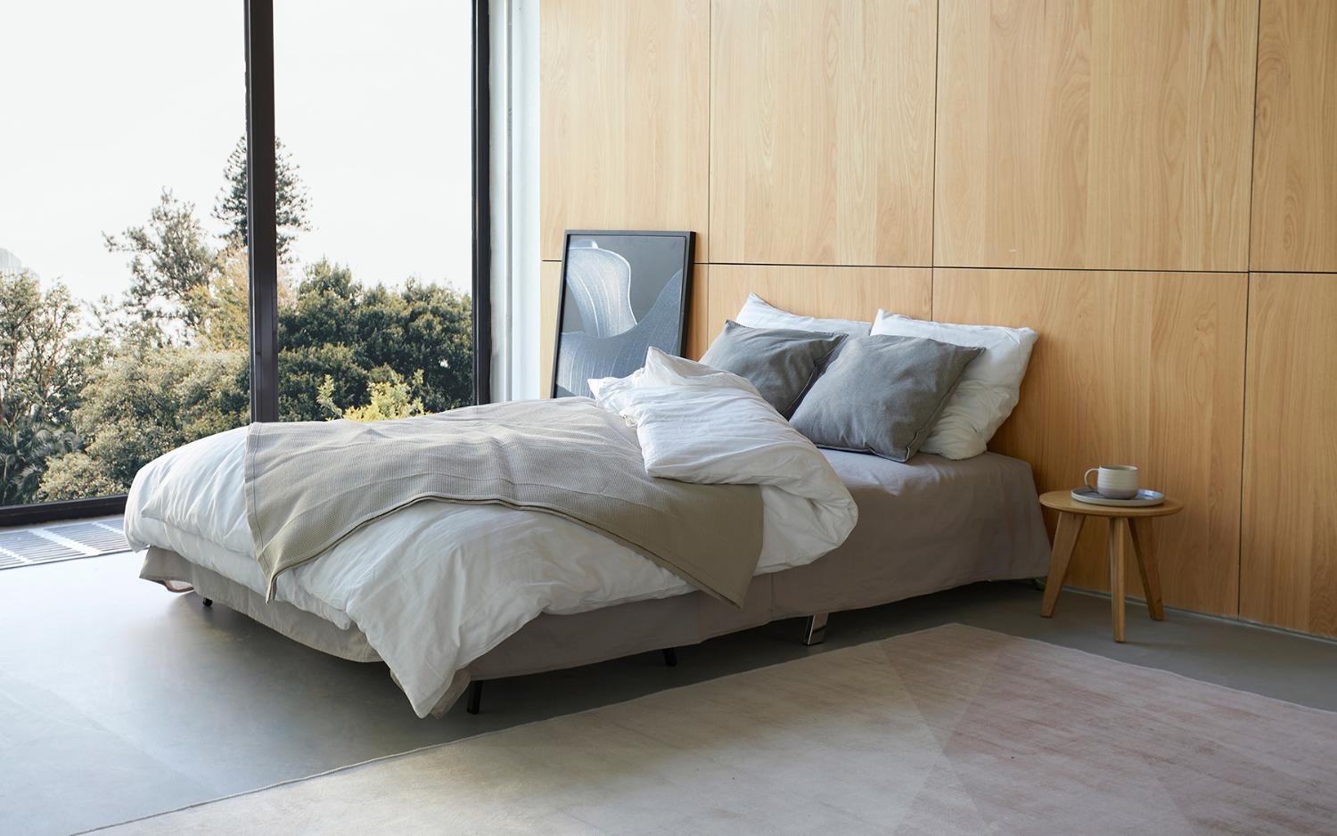 Cubed Deluxe Fabric Sofa Bed w/Chrome Legs