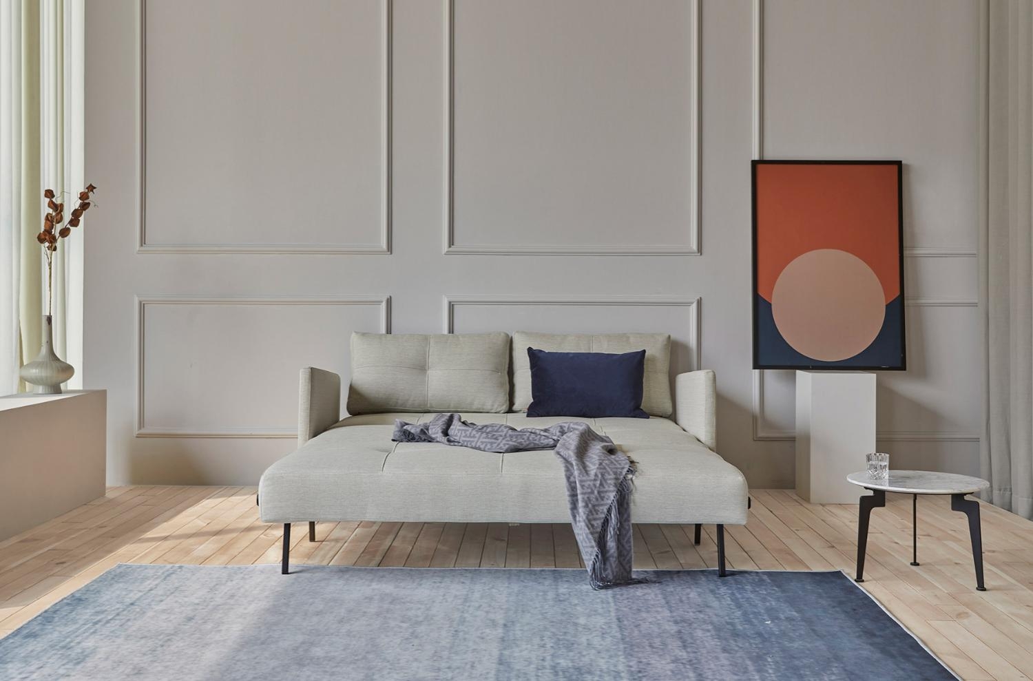 Cubed 02 Deluxe Sofa Dark Wood Legs