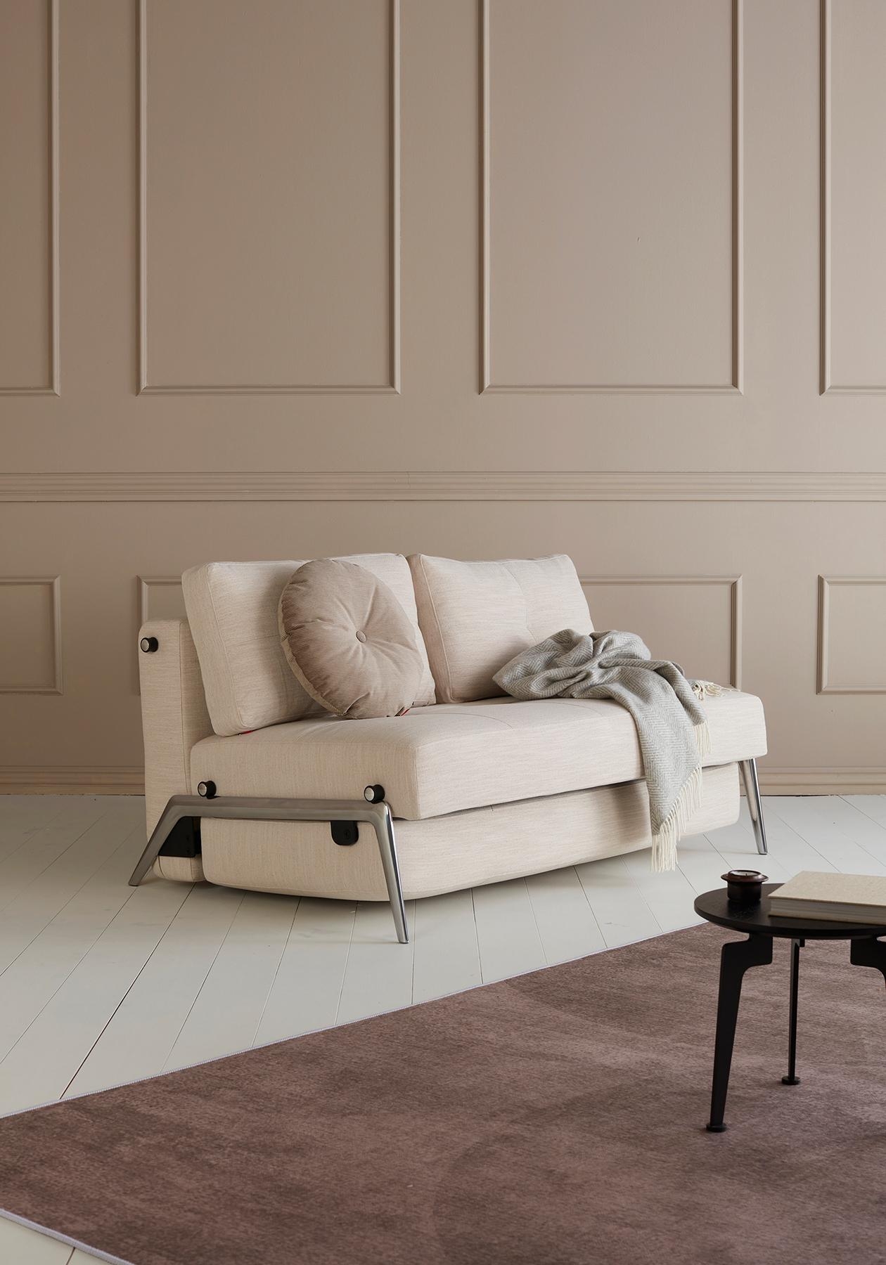 Cubed Deluxe Fabric Sofa Bed w/Aluminum Legs