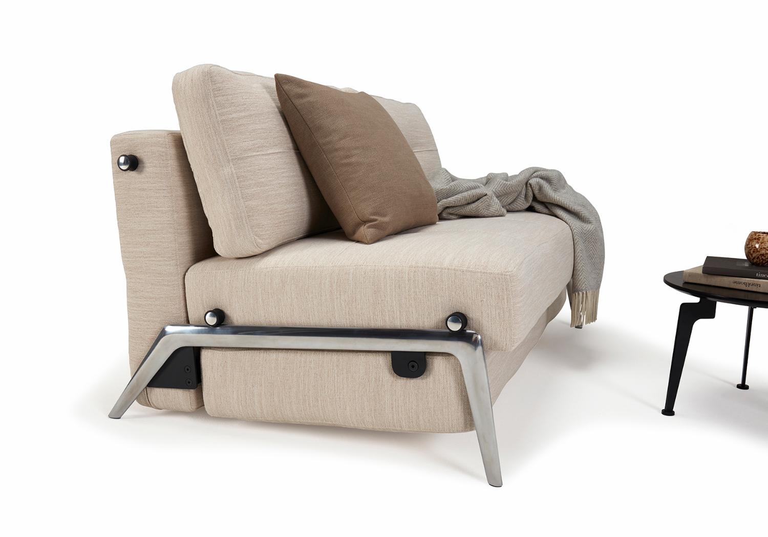 Cubed Deluxe Fabric Sofa Bed w/Aluminum Legs