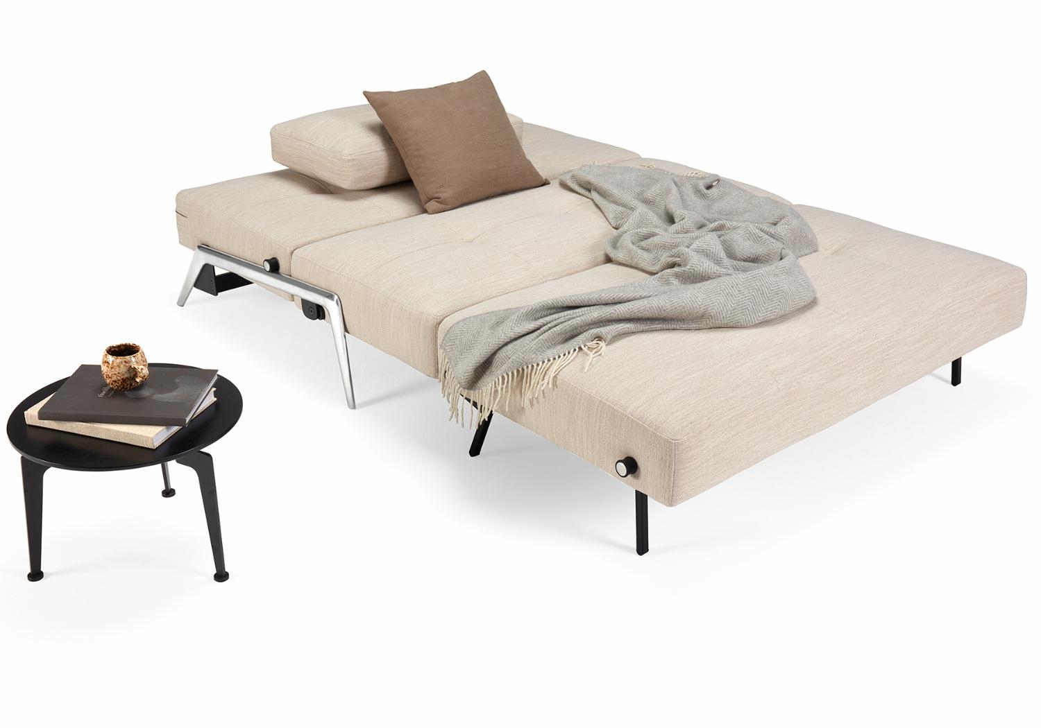 Cubed Deluxe Fabric Sofa Bed w/Aluminum Legs