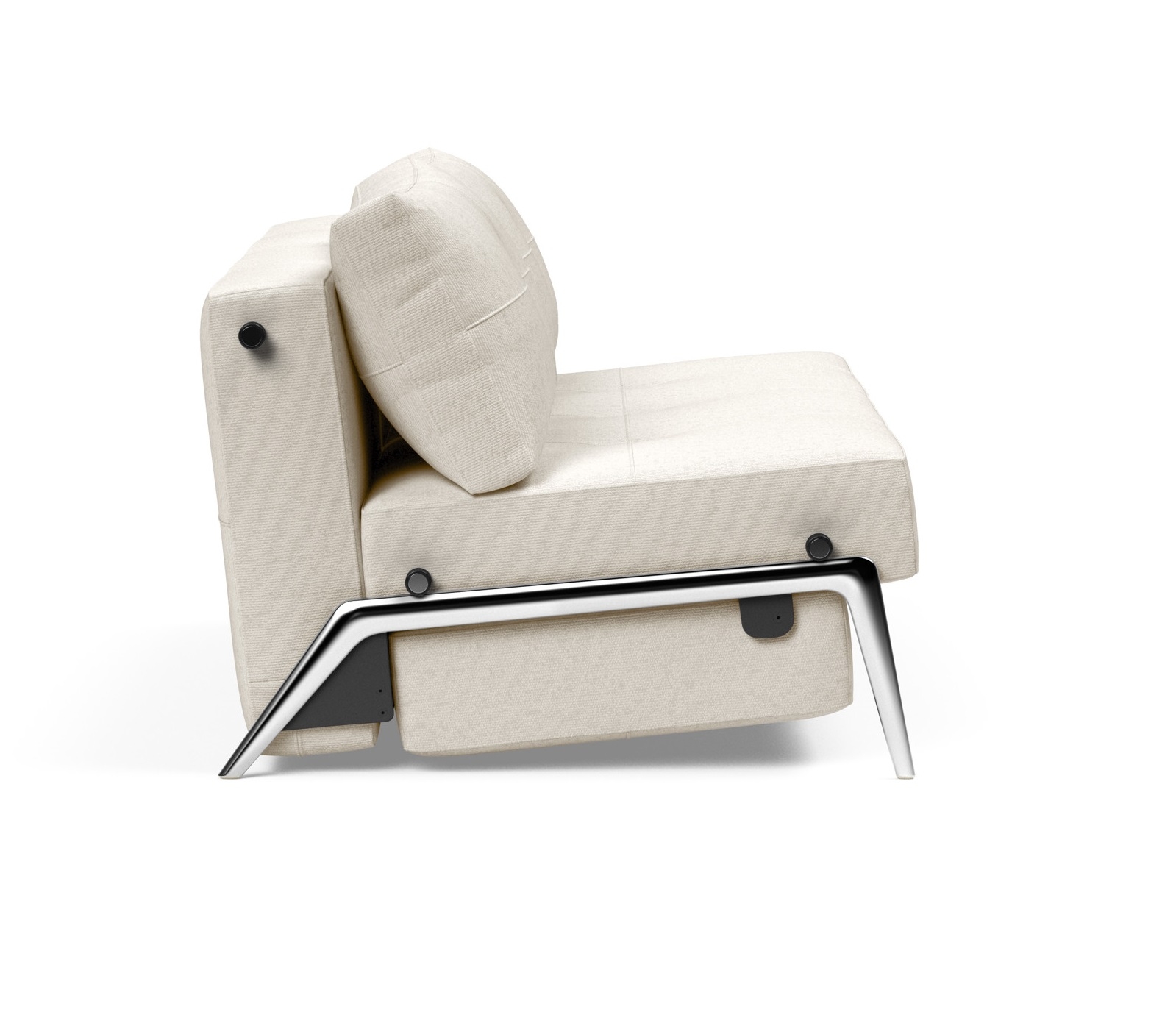 Cubed Deluxe Fabric Sofa Bed w/Aluminum Legs, Full Size