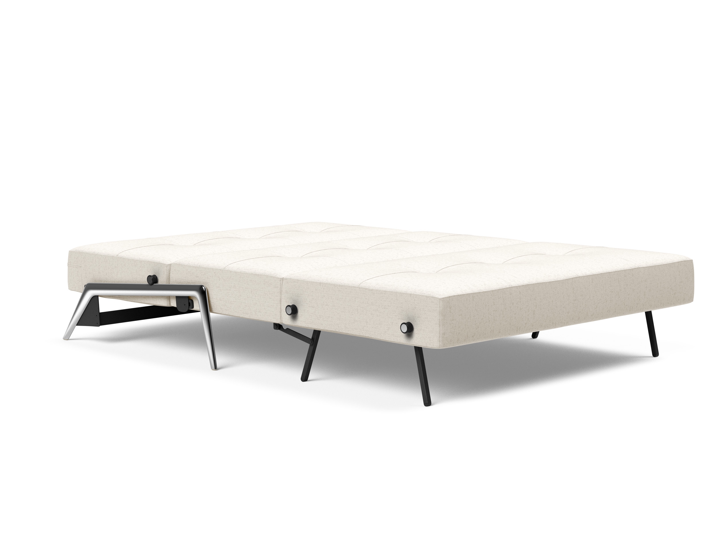 Cubed Deluxe Fabric Sofa Bed w/Aluminum Legs, Full Size
