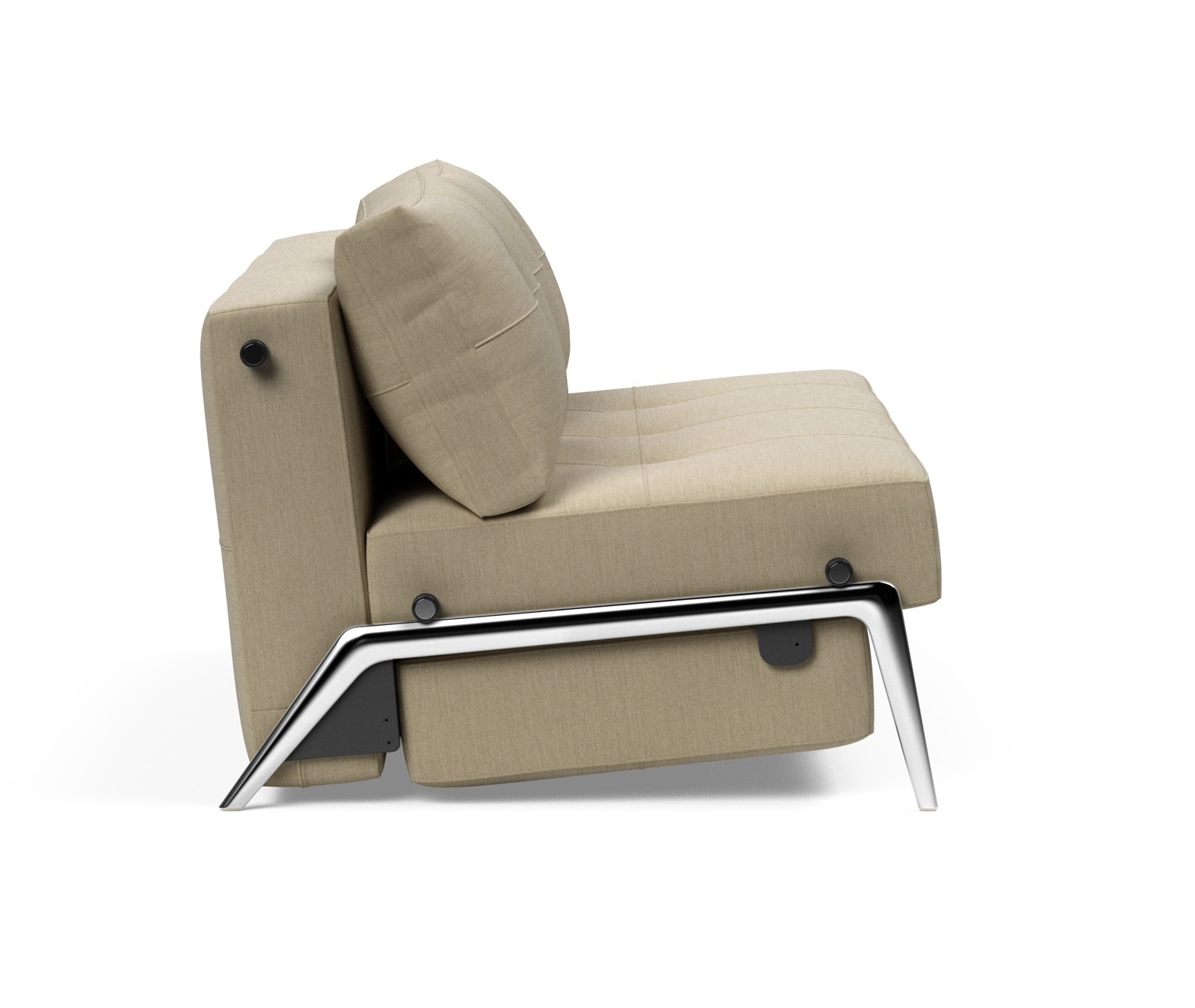 Cubed Deluxe Fabric Sofa Bed w/Aluminum Legs, Full Size