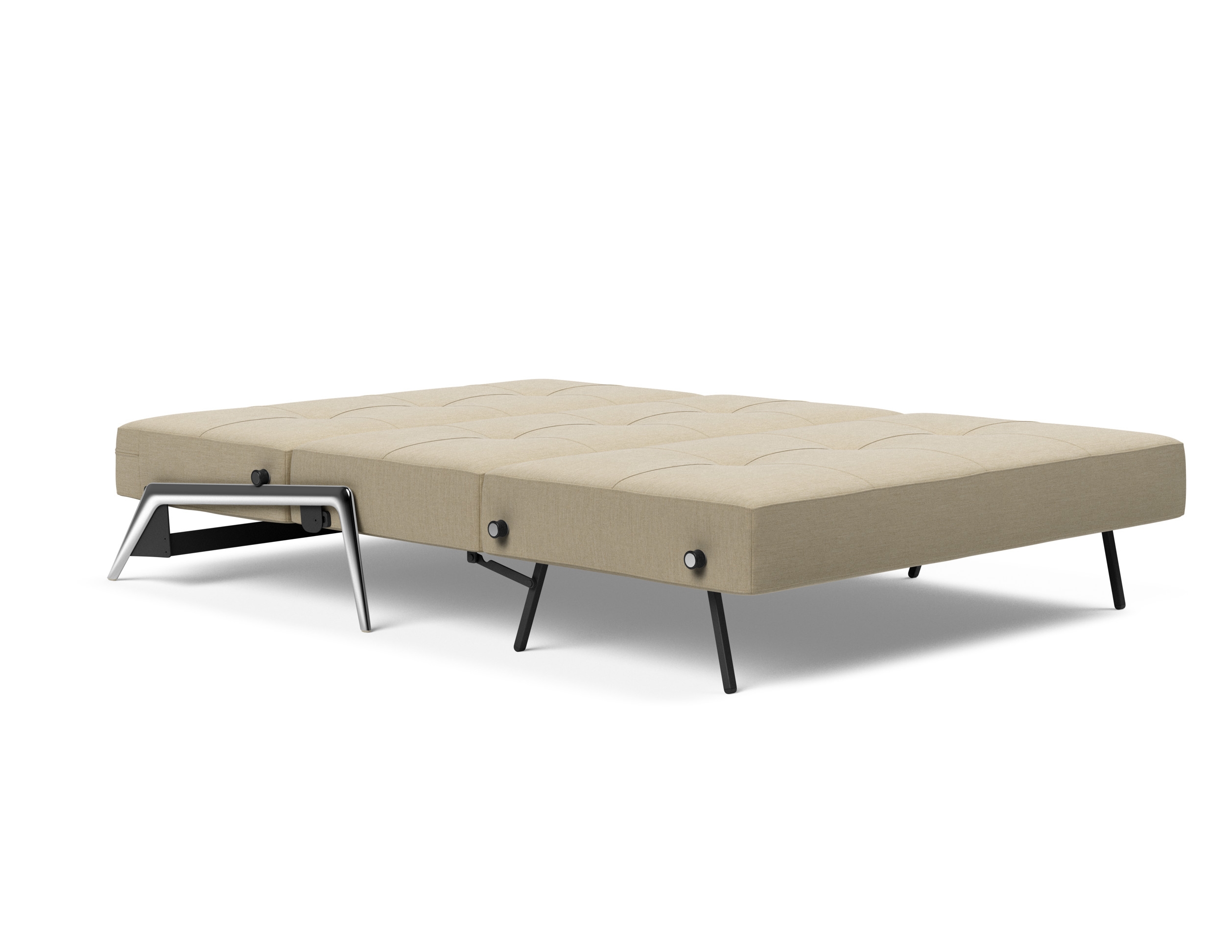 Cubed Deluxe Fabric Sofa Bed w/Aluminum Legs, Full Size