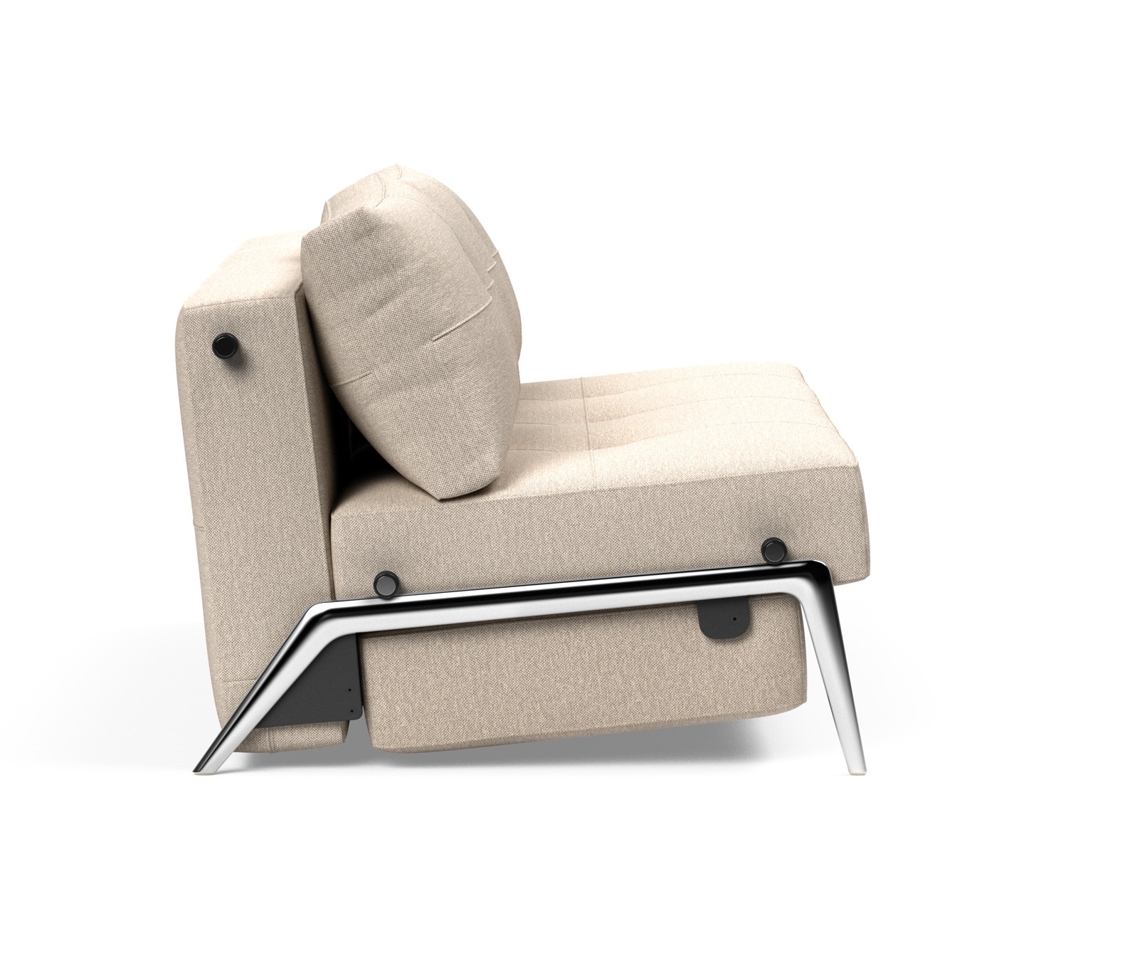 Cubed Deluxe Fabric Sofa Bed w/Aluminum Legs, Full Size