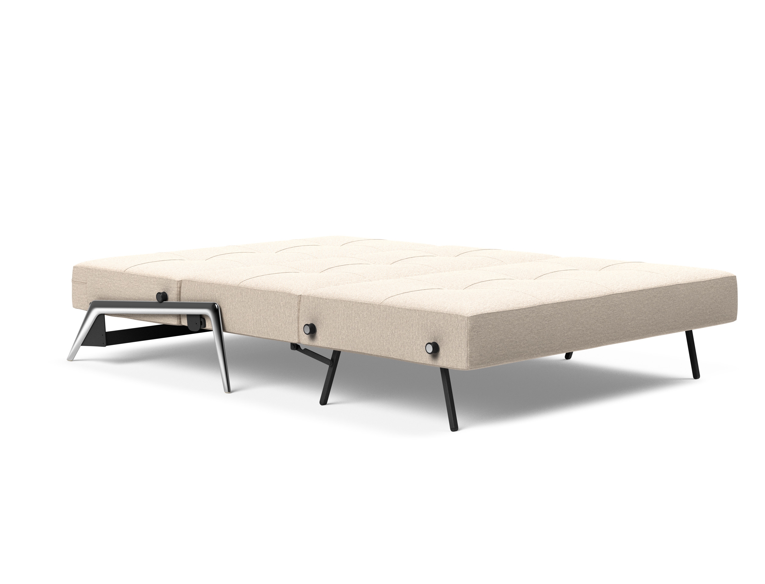Cubed Deluxe Fabric Sofa Bed w/Aluminum Legs, Full Size