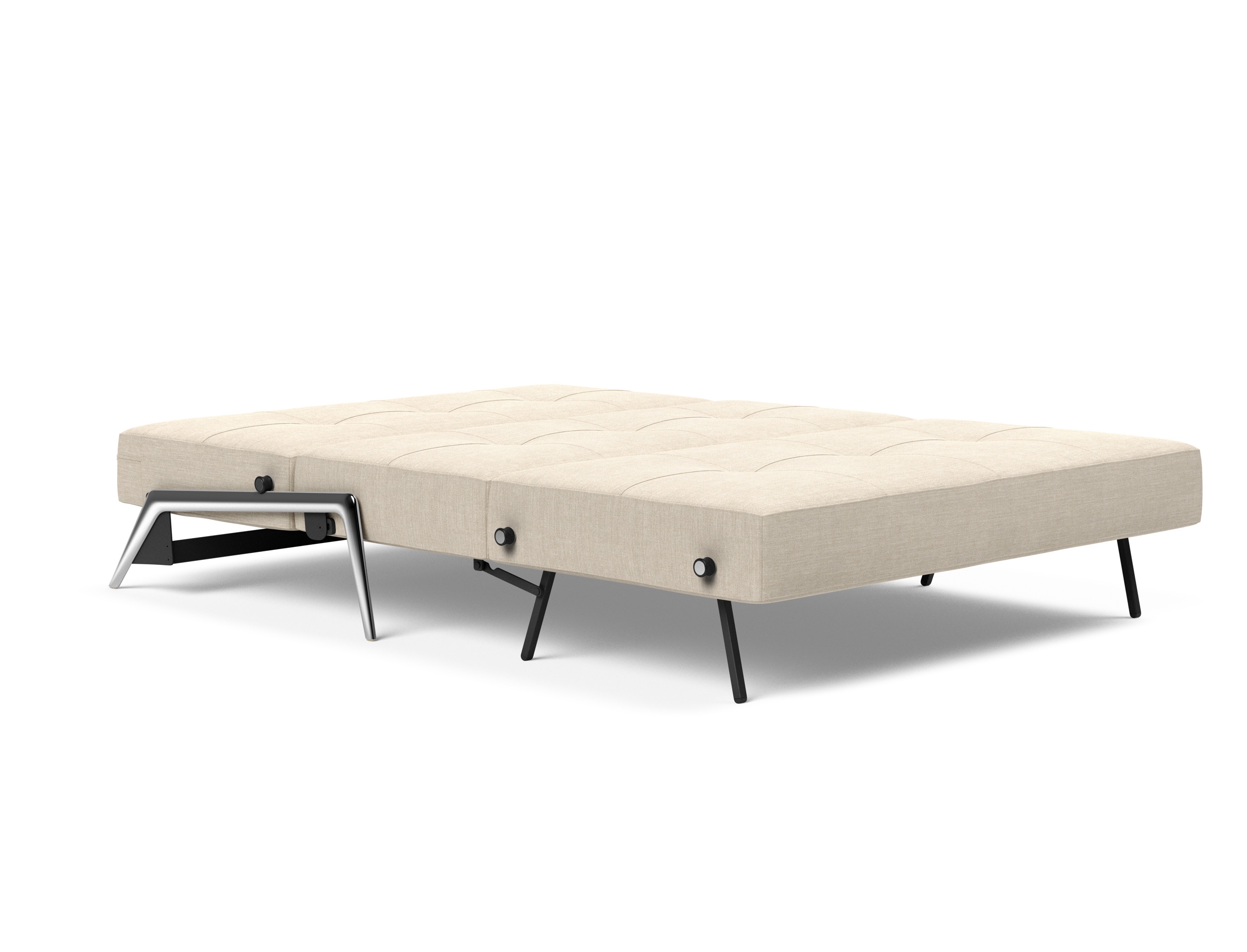 Cubed Deluxe Fabric Sofa Bed w/Aluminum Legs, Full Size