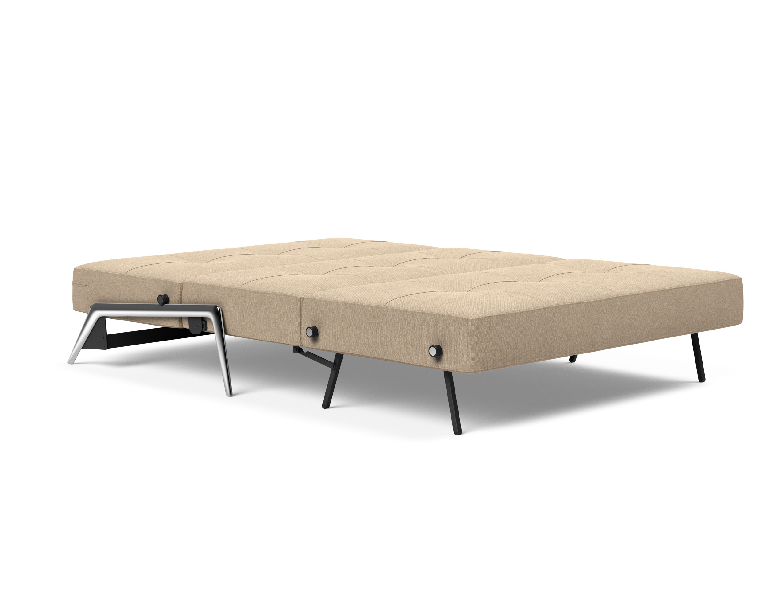 Cubed Deluxe Fabric Sofa Bed w/Aluminum Legs, Full Size