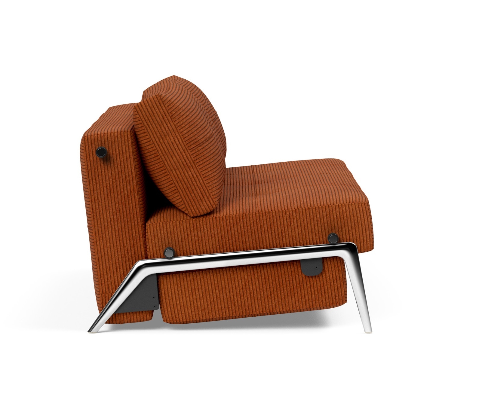 Cubed Deluxe Fabric Sofa Bed w/Aluminum Legs, Full Size