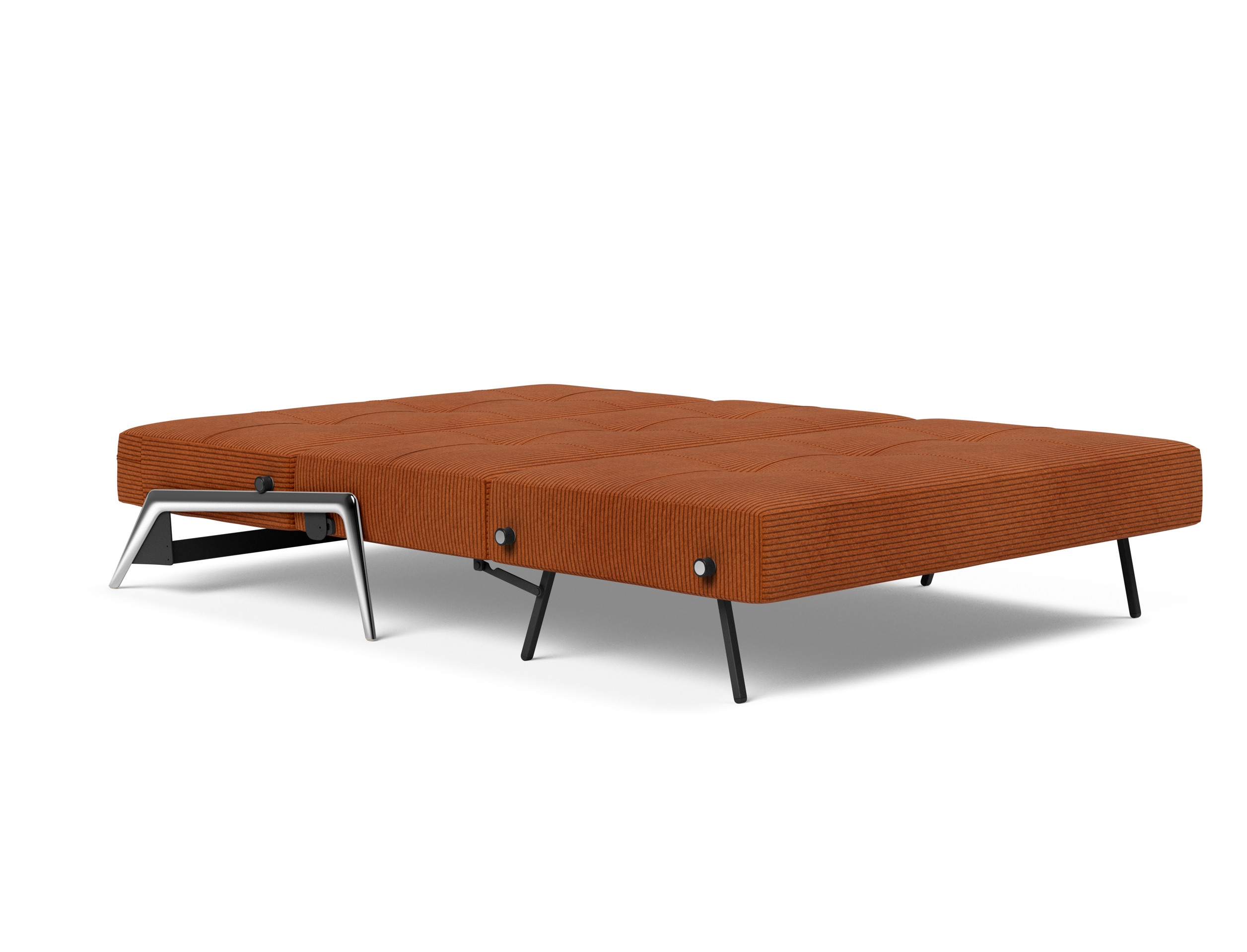 Cubed Deluxe Fabric Sofa Bed w/Aluminum Legs, Full Size