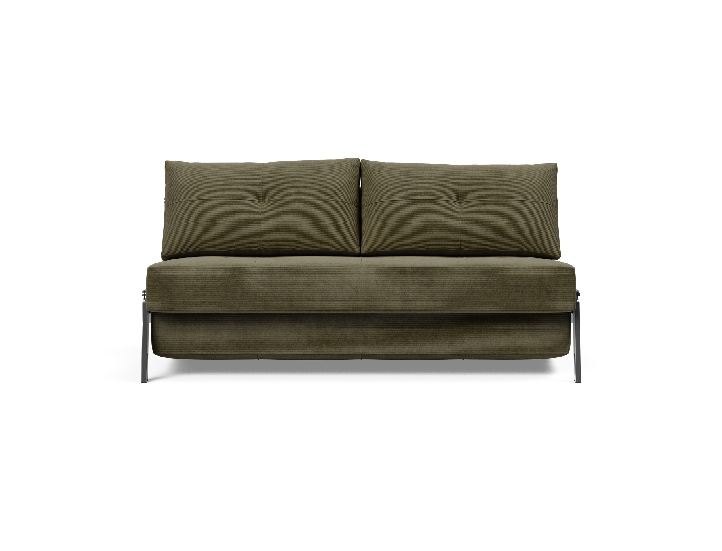 Cubed Deluxe Fabric Sofa Bed w/Chrome Legs, Queen Size