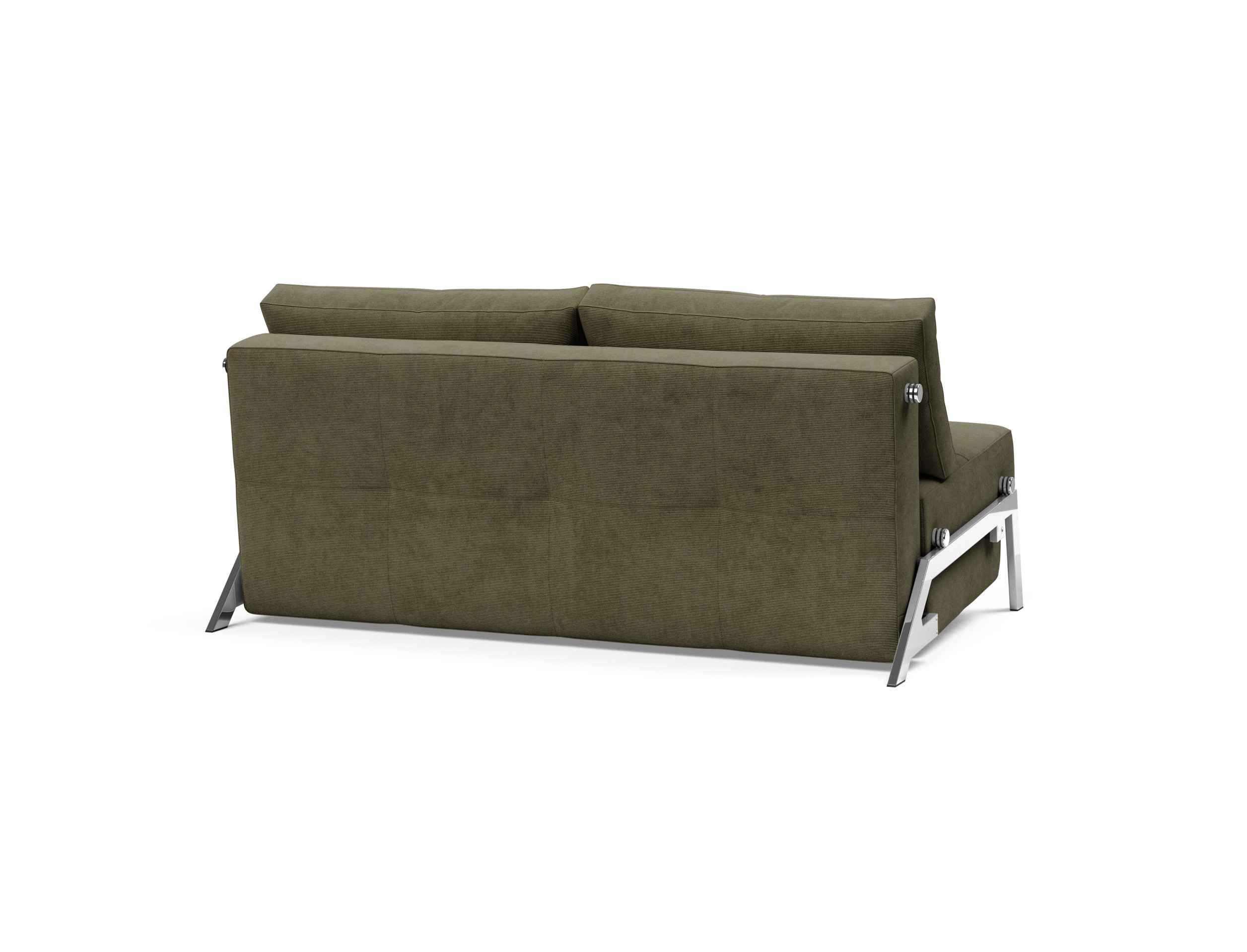 Cubed Deluxe Fabric Sofa Bed w/Chrome Legs, Queen Size