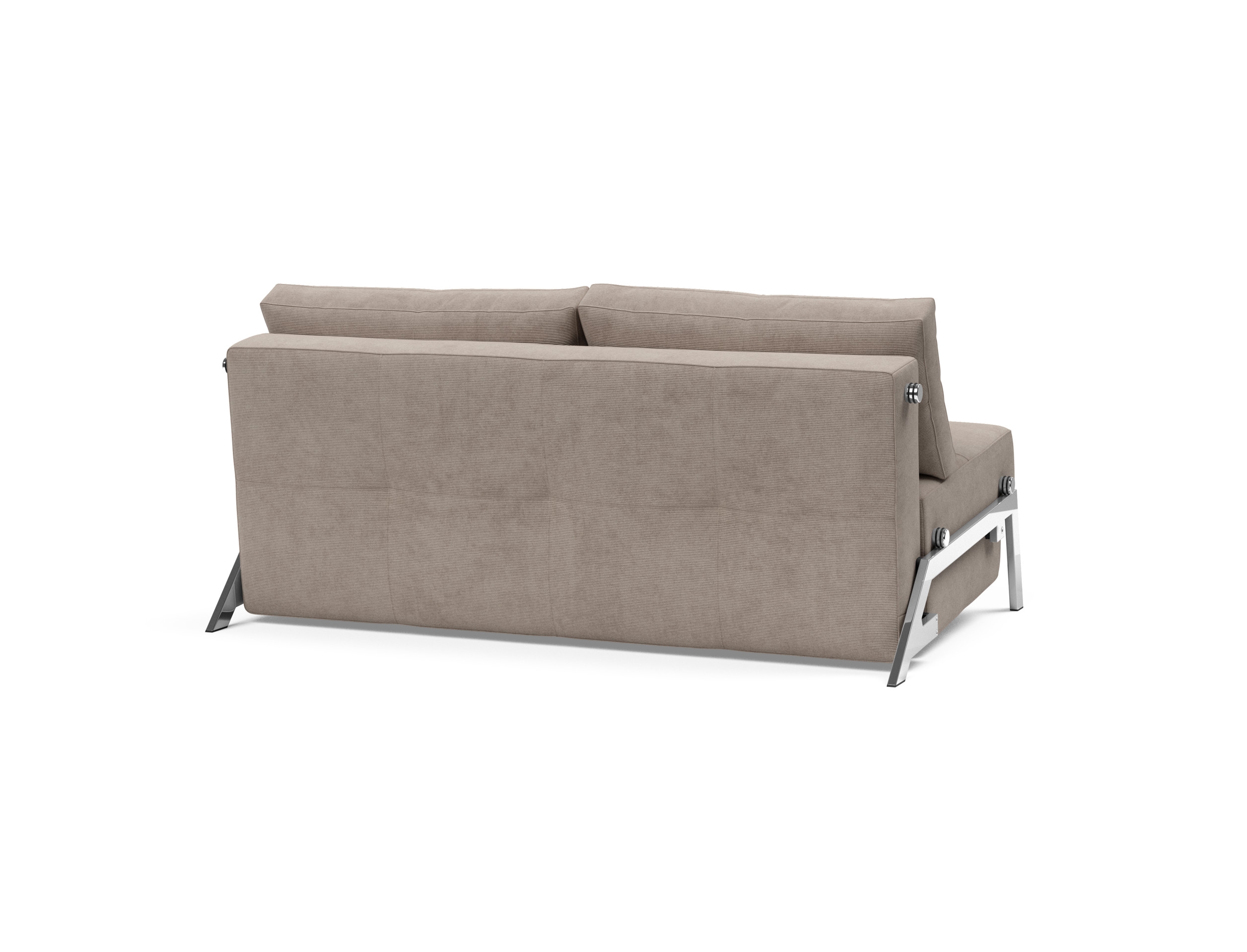 Cubed Deluxe Fabric Sofa Bed w/Chrome Legs, Queen Size