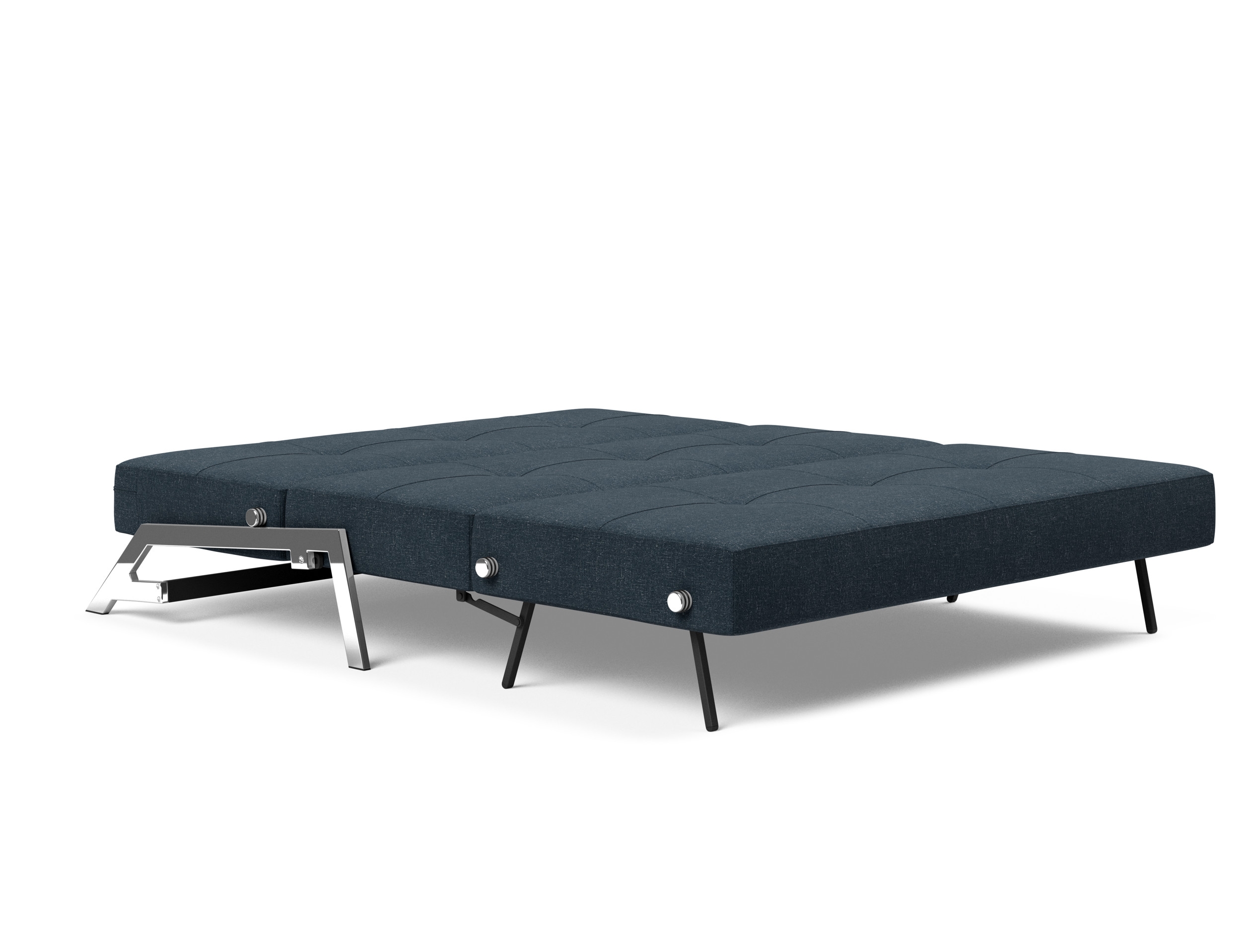 Cubed Deluxe Fabric Sofa Bed w/Chrome Legs, Queen Size