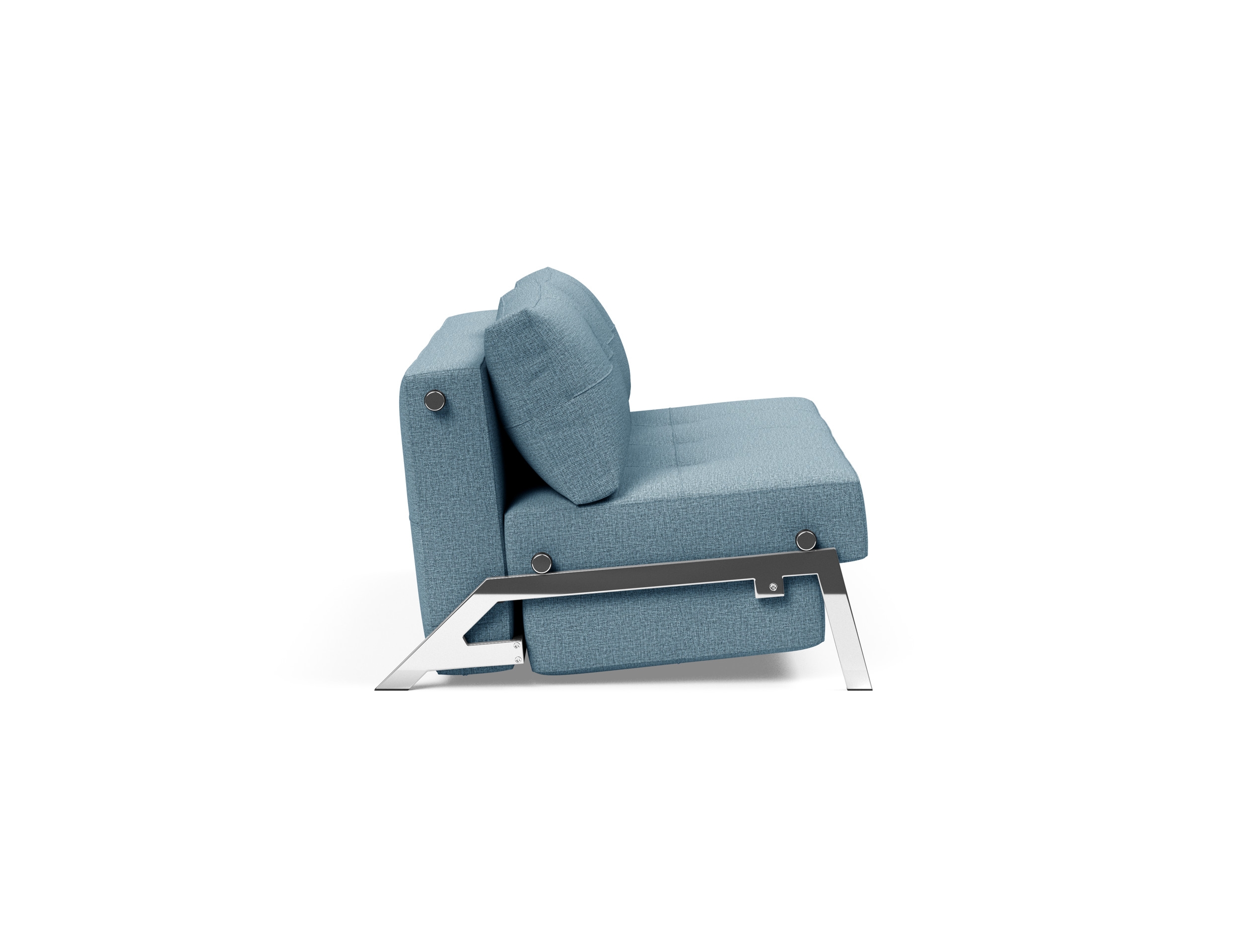 Cubed Deluxe Fabric Sofa Bed w/Chrome Legs, Queen Size