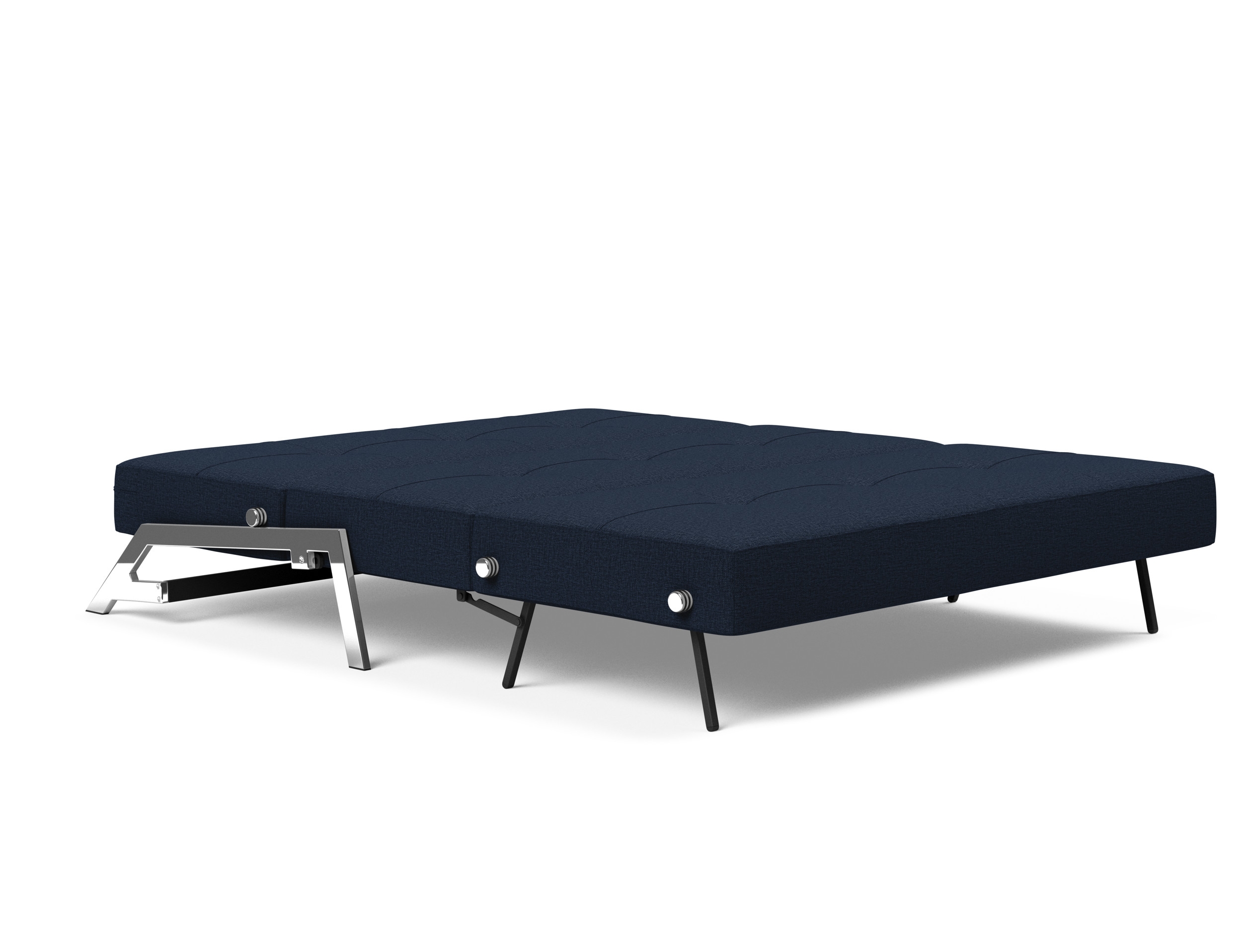 Cubed Deluxe Fabric Sofa Bed w/Chrome Legs, Queen Size
