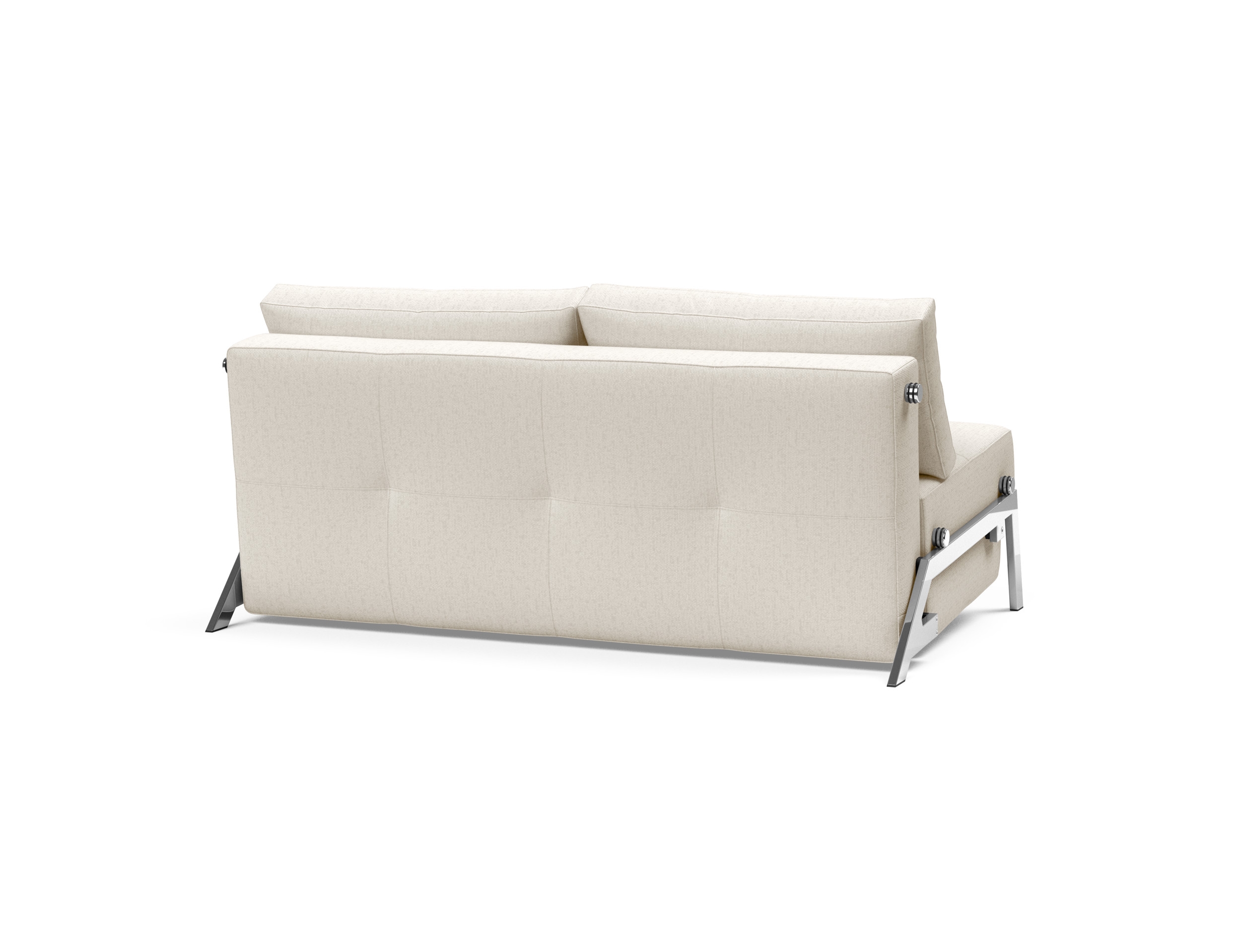 Cubed Deluxe Fabric Sofa Bed w/Chrome Legs, Queen Size