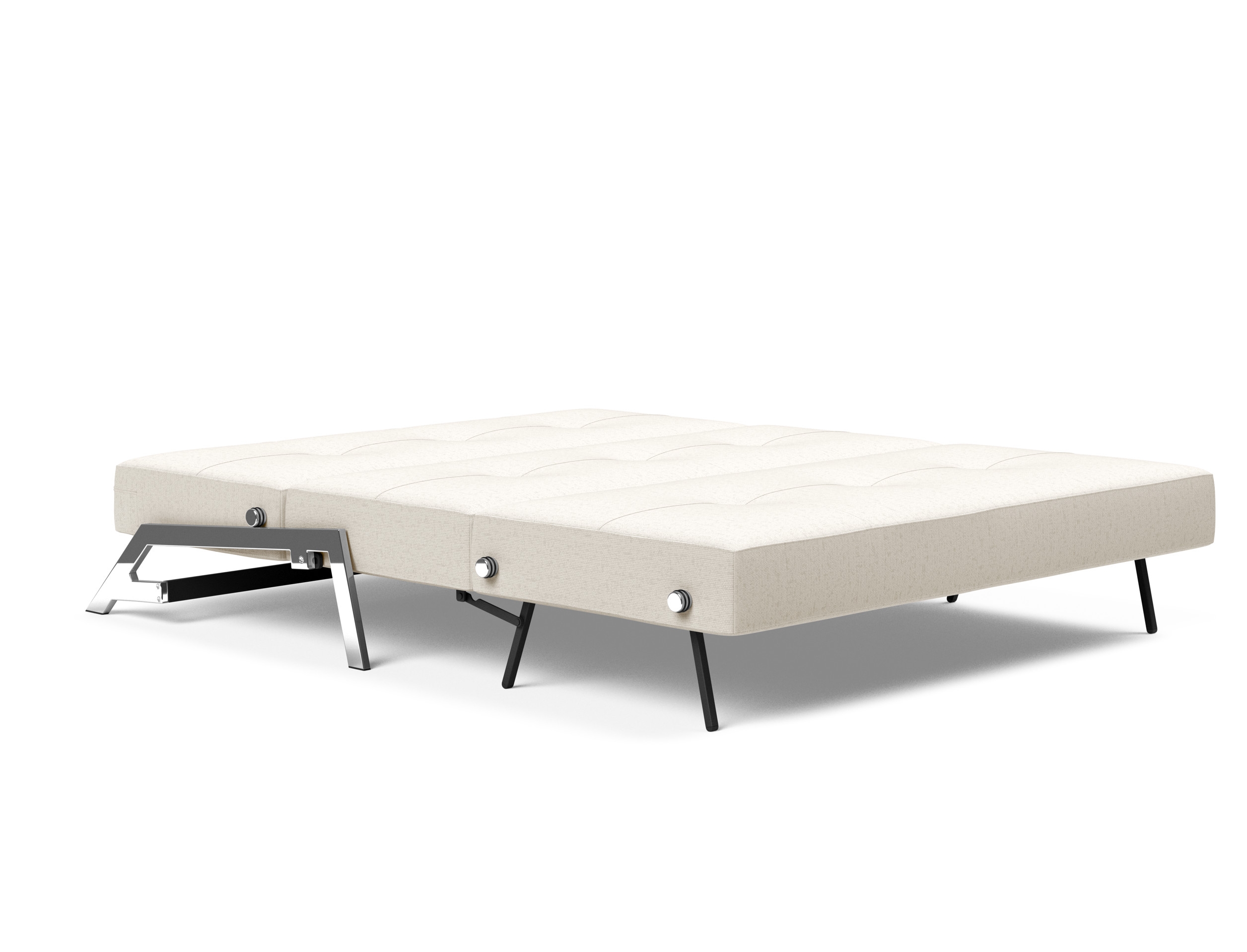 Cubed Deluxe Fabric Sofa Bed w/Chrome Legs, Queen Size
