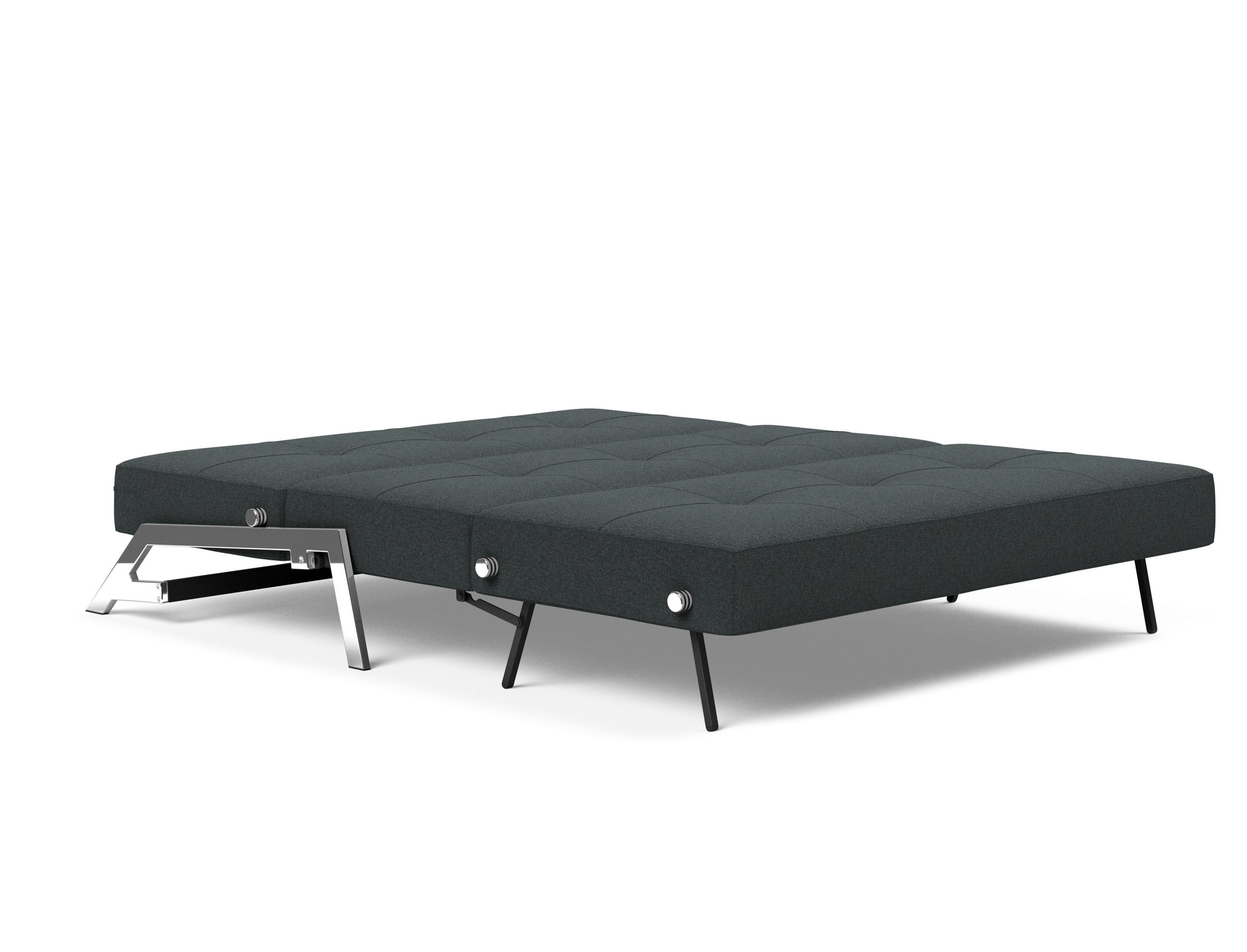 Cubed Deluxe Fabric Sofa Bed w/Chrome Legs, Queen Size