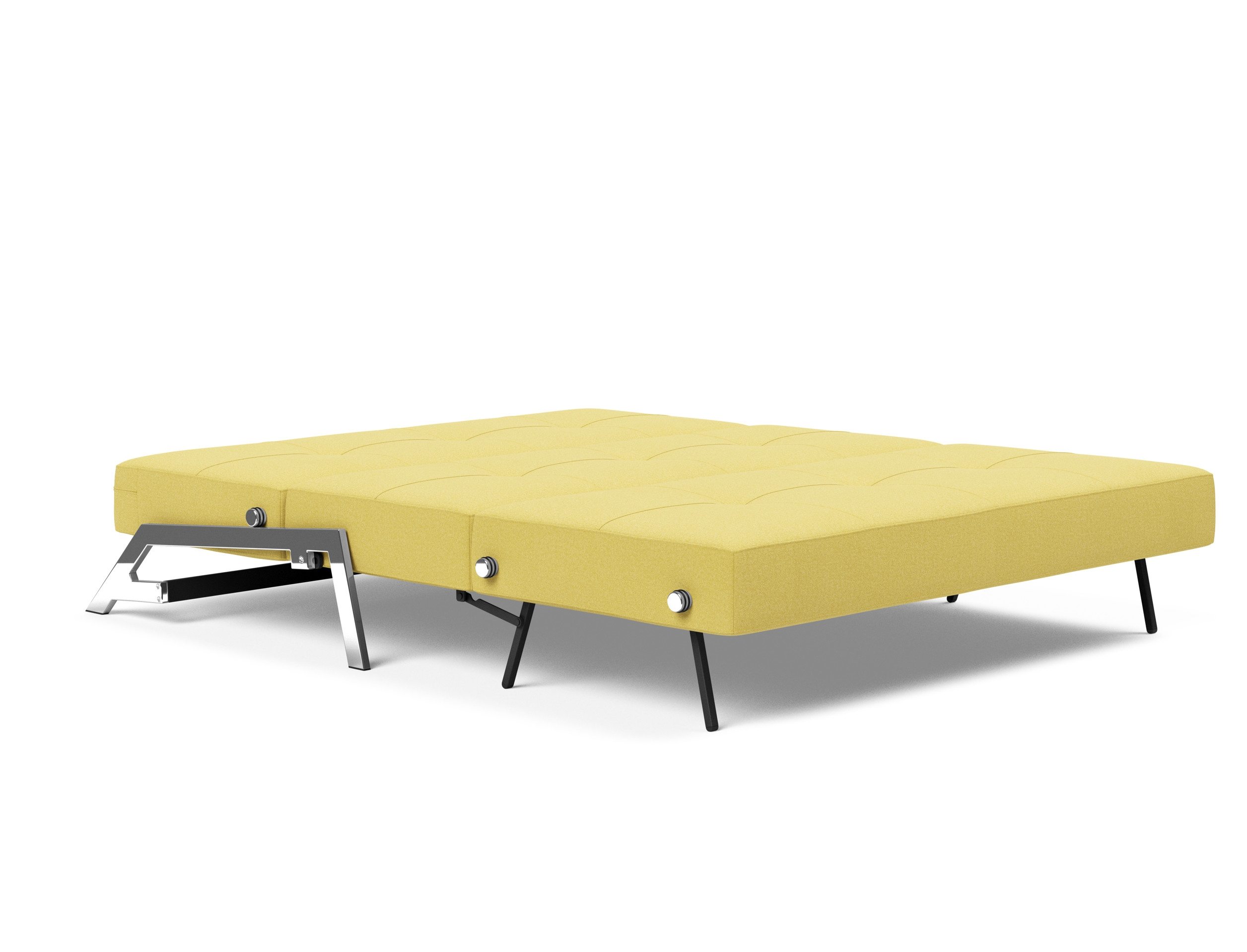 Cubed Deluxe Fabric Sofa Bed w/Chrome Legs, Queen Size