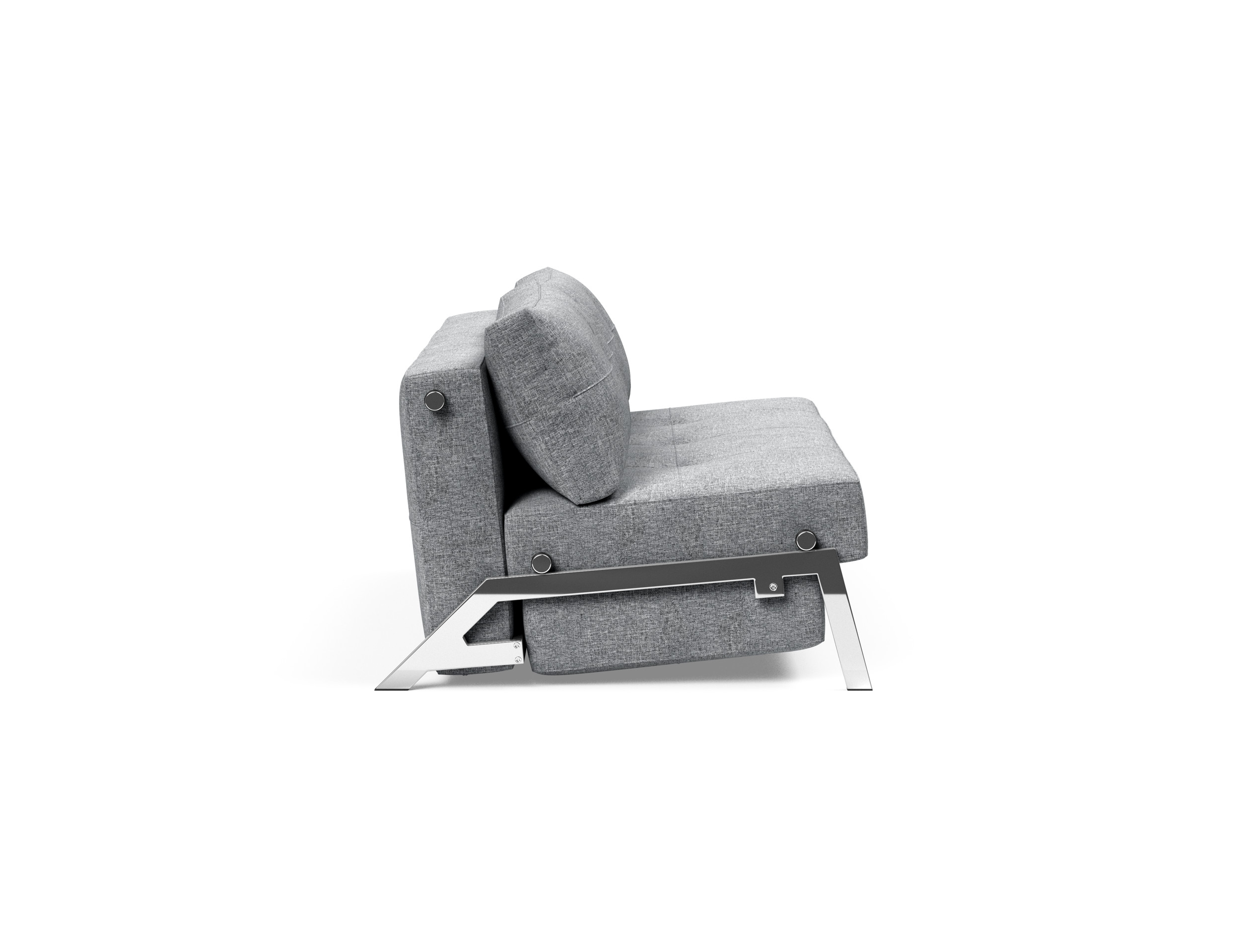 Cubed Deluxe Fabric Sofa Bed w/Chrome Legs, Queen Size