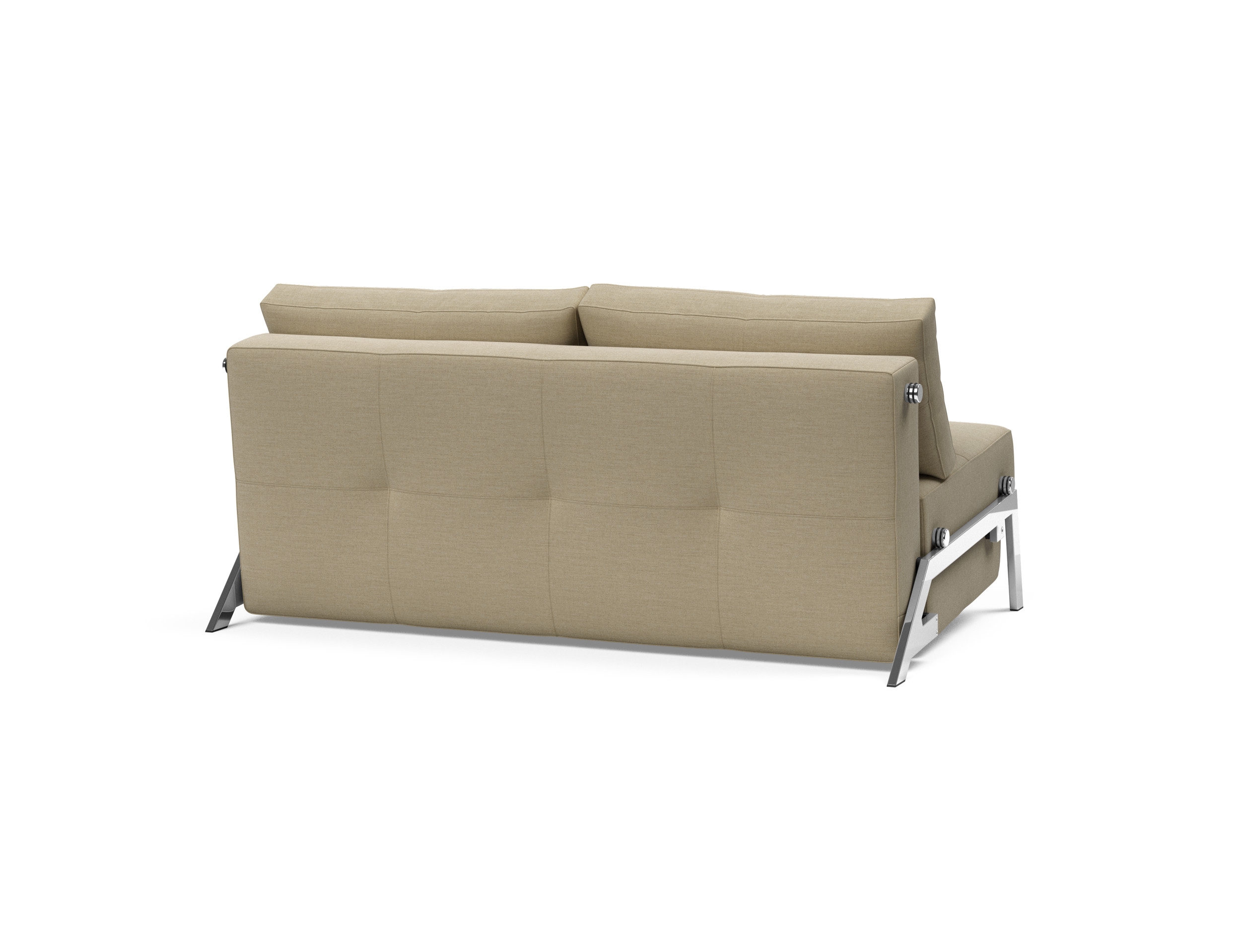 Cubed Deluxe Fabric Sofa Bed w/Chrome Legs, Queen Size