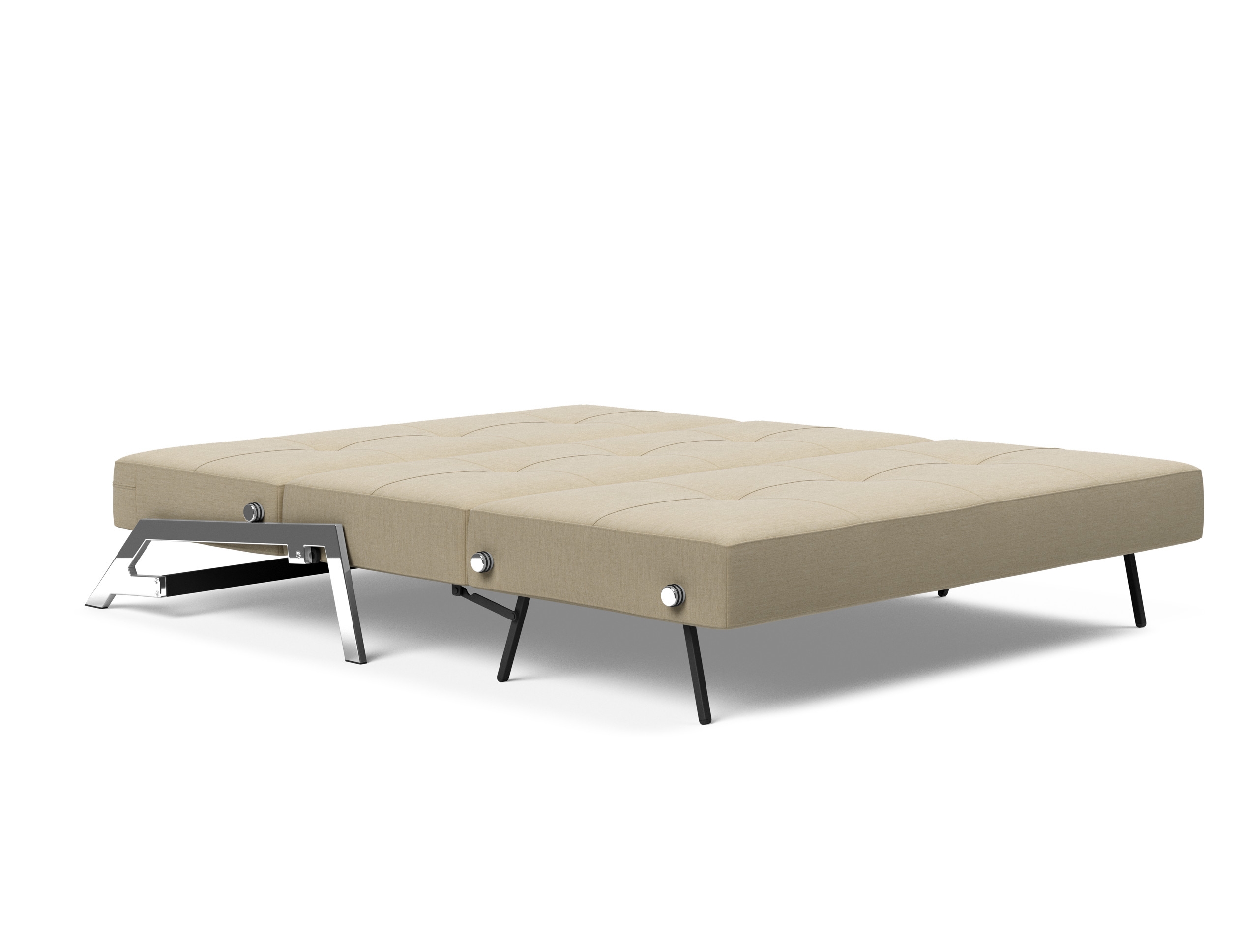Cubed Deluxe Fabric Sofa Bed w/Chrome Legs, Queen Size