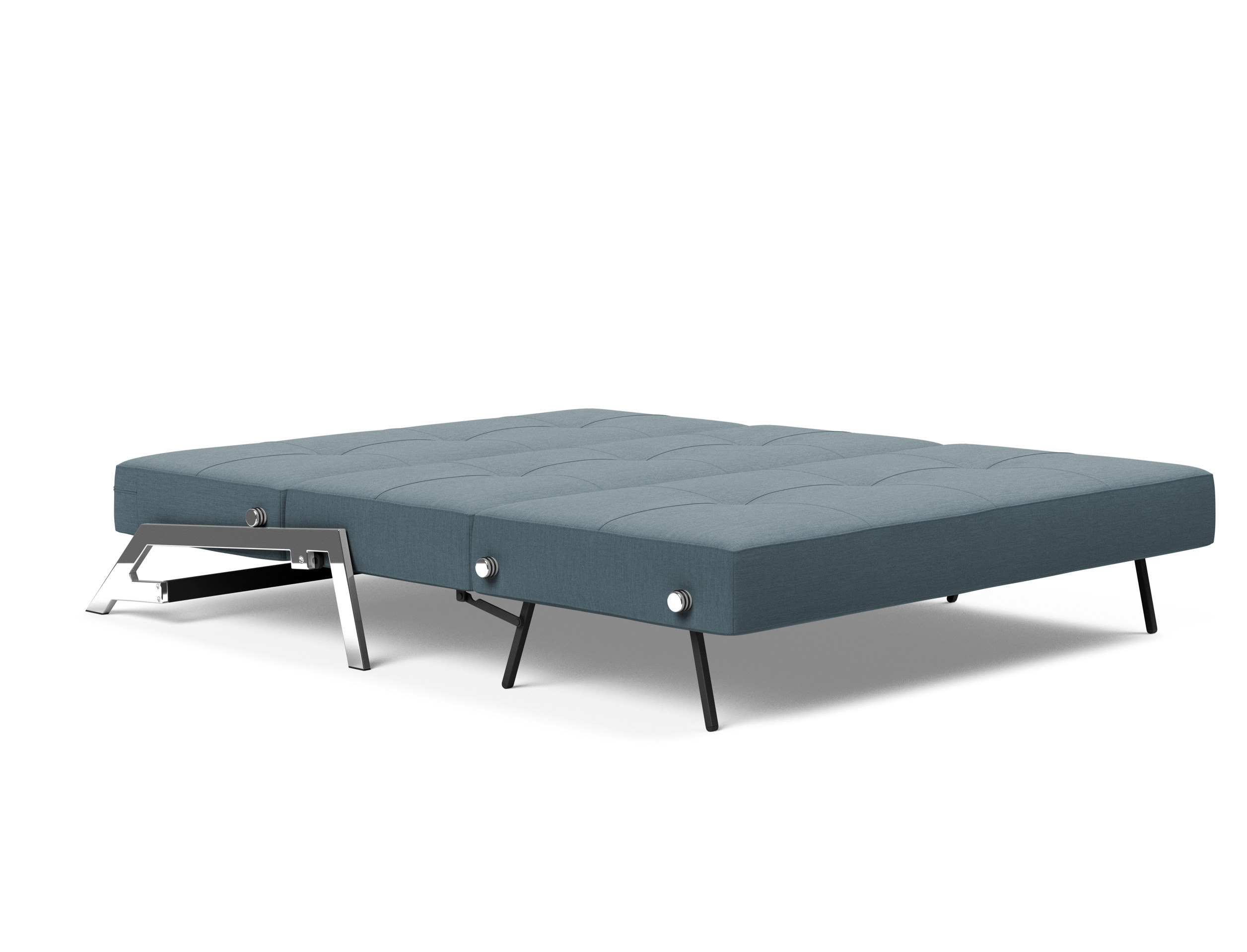 Cubed Deluxe Fabric Sofa Bed w/Chrome Legs, Queen Size