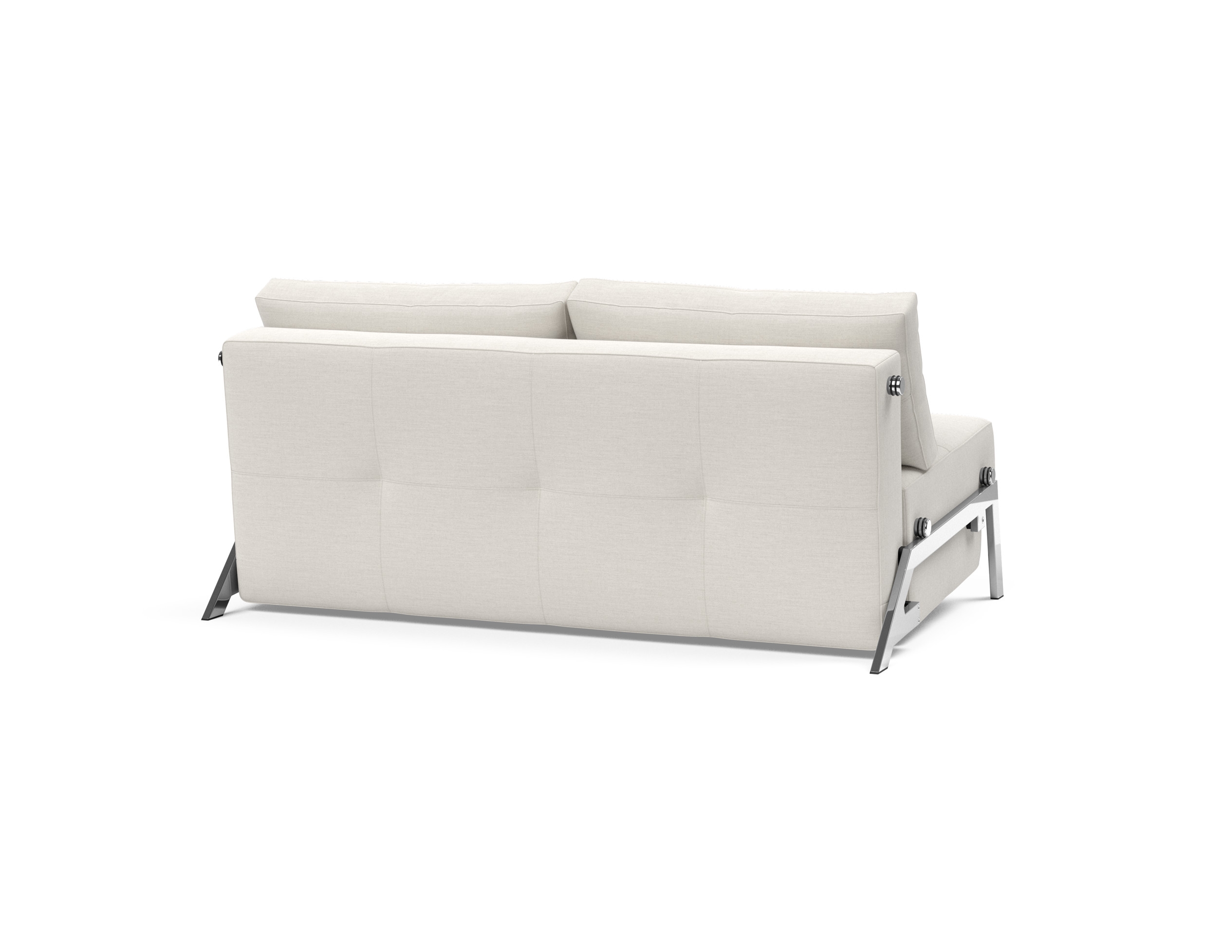Cubed Deluxe Fabric Sofa Bed w/Chrome Legs, Queen Size